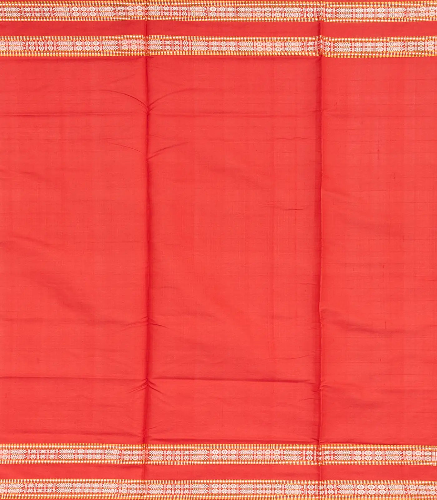 RmKV Black Handloom Orissa Silk Saree With Checks & Contrast Red Border-Black - view 4