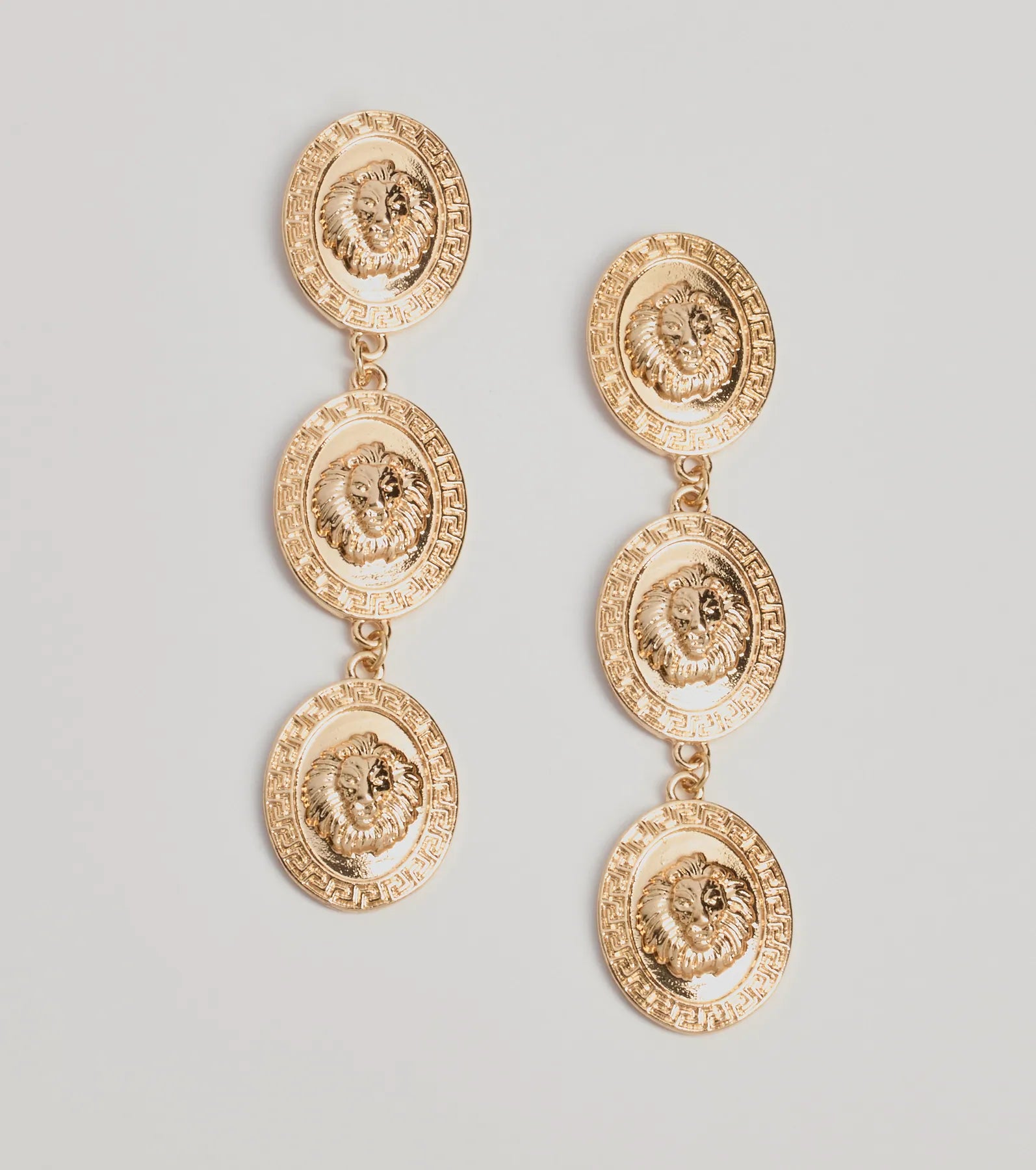 Windsor Roaring Glam Textured Lion Charm Earrings