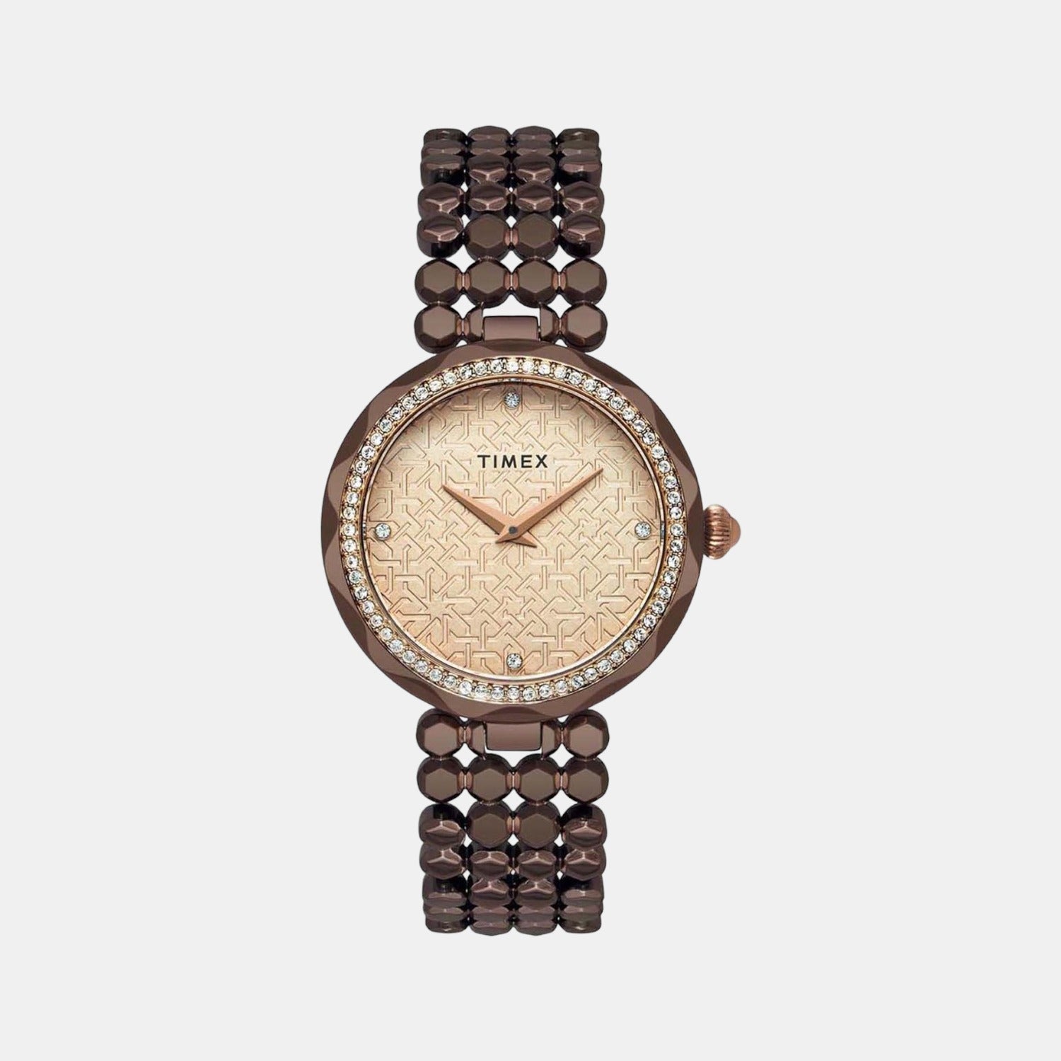 Timex Fria Women Quartz Rose Gold Dial Analog Stainless Steel Watch TWEL13908