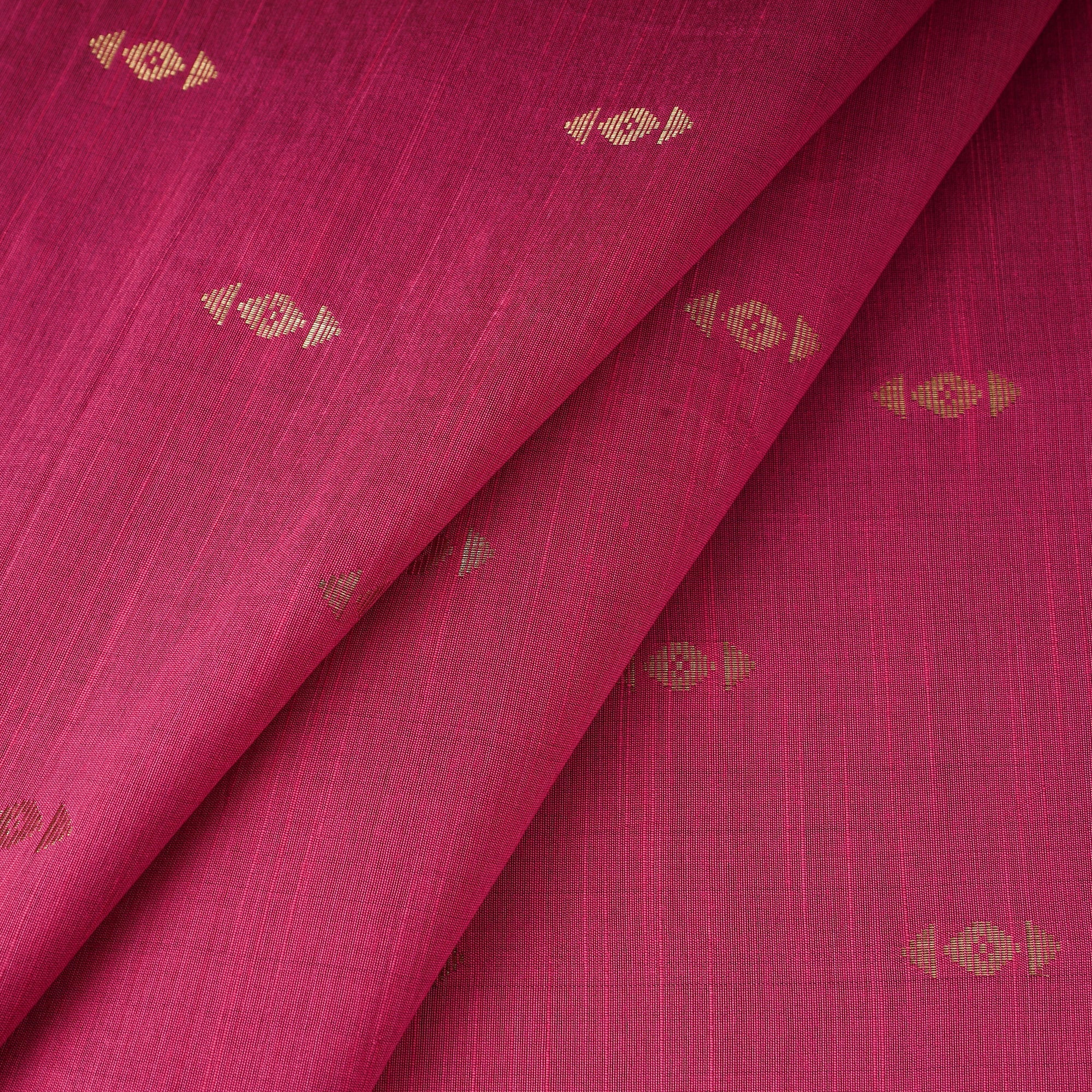 ITOKRI CRAFTS INITIATIVE Pink - Zari Buti Spun Dupion Viscose Silk Plain Fabric 11 - view 2
