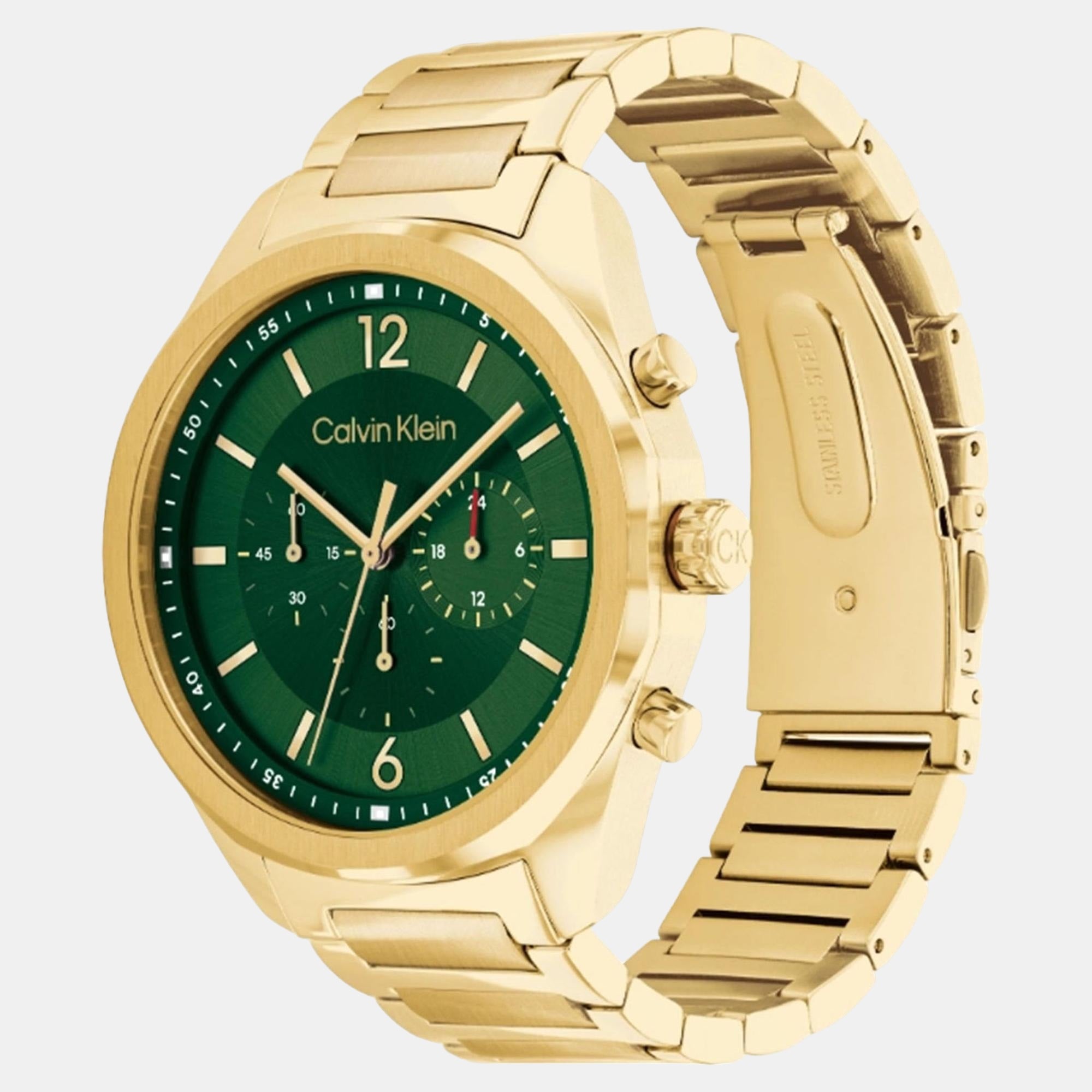 Calvin Klein Ck Force Men Quartz Green Dial Chronograph Stainless Steel Watch 25200266 - view 2
