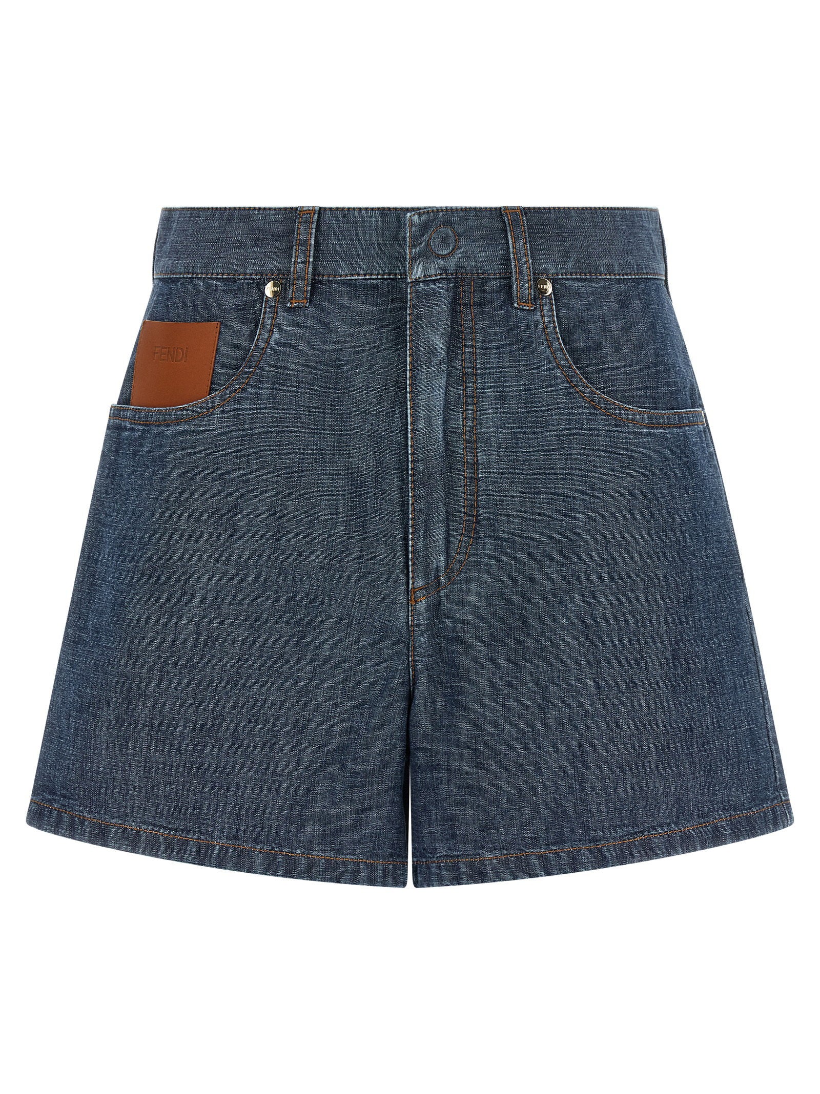 Fendi Chambray Denim Shorts – 100% cotton