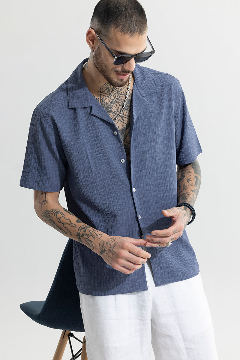 SNITCH Absolute Seer Sucker Liberty Blue Shirt