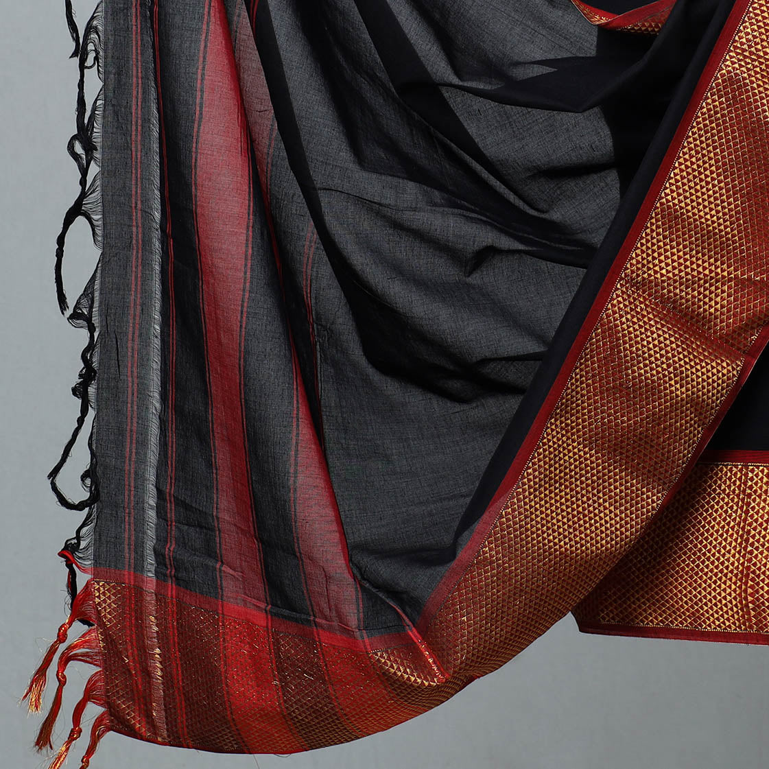 SOUTH KARGHA Black - 3pc Cotton Dharwad Dress Material 14 - view 4