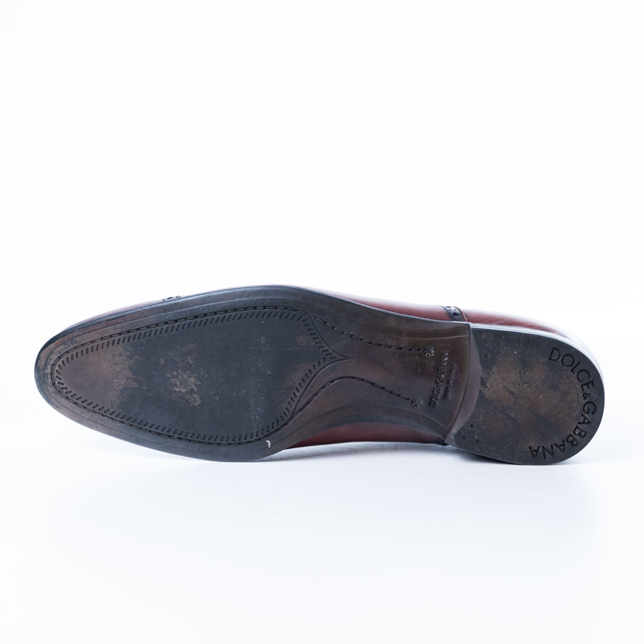 Dolce & Gabbana Brown Leather Brogue Lace Up Derby - view 3