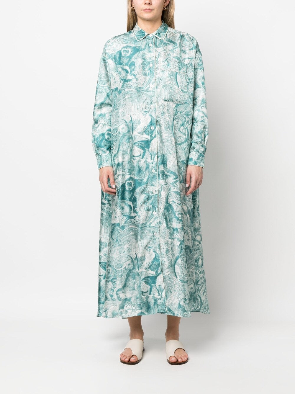 F.R.S . Printed silk shirt dress – Silk 100% - view 3