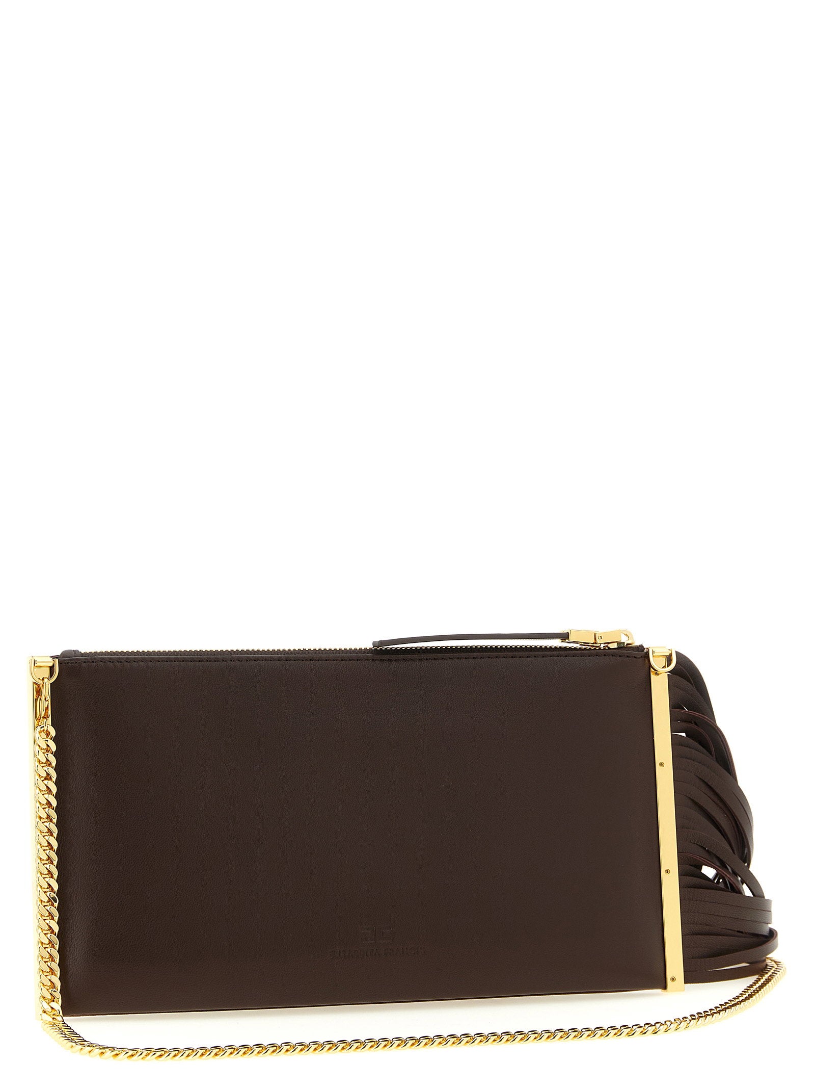 Elisabetta Franchi Fringed Clutch – 100% leather - view 2