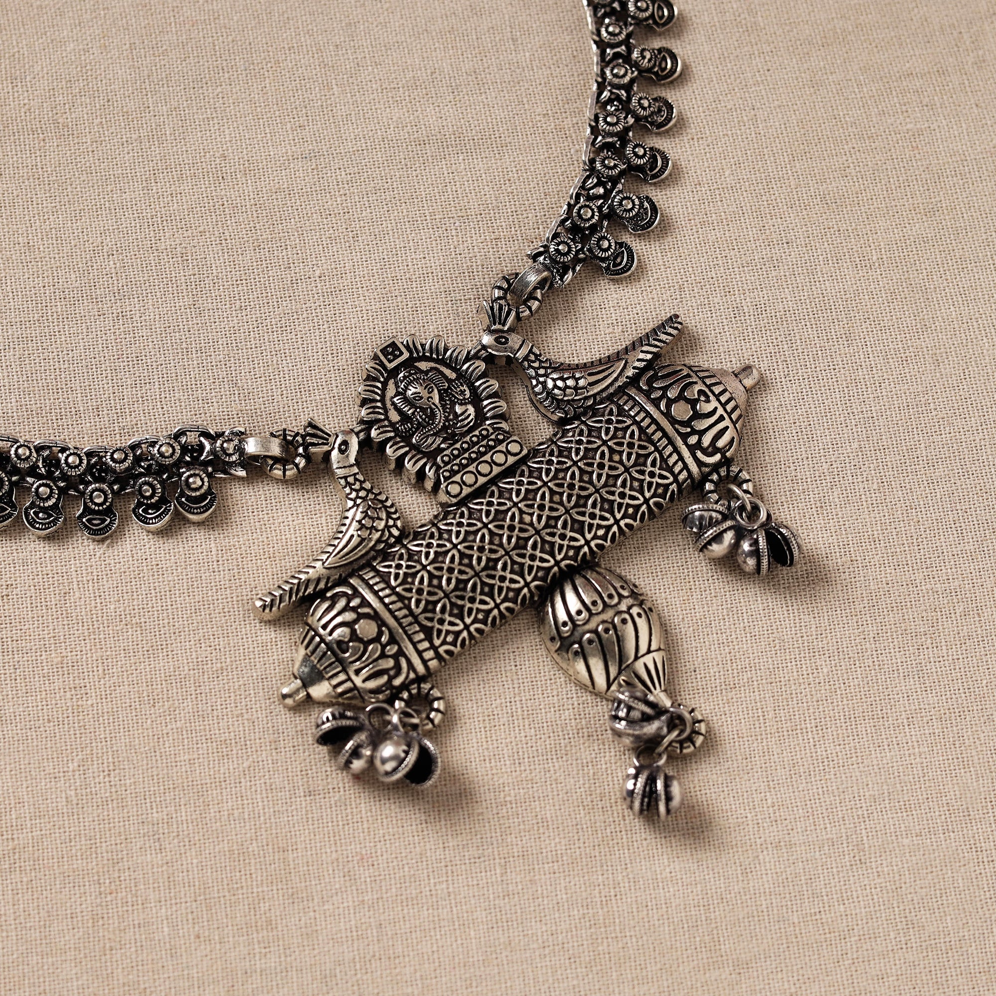 WHITE RIVER STORIES Antique Finish Oxidised White Metal Necklace 64 - view 2
