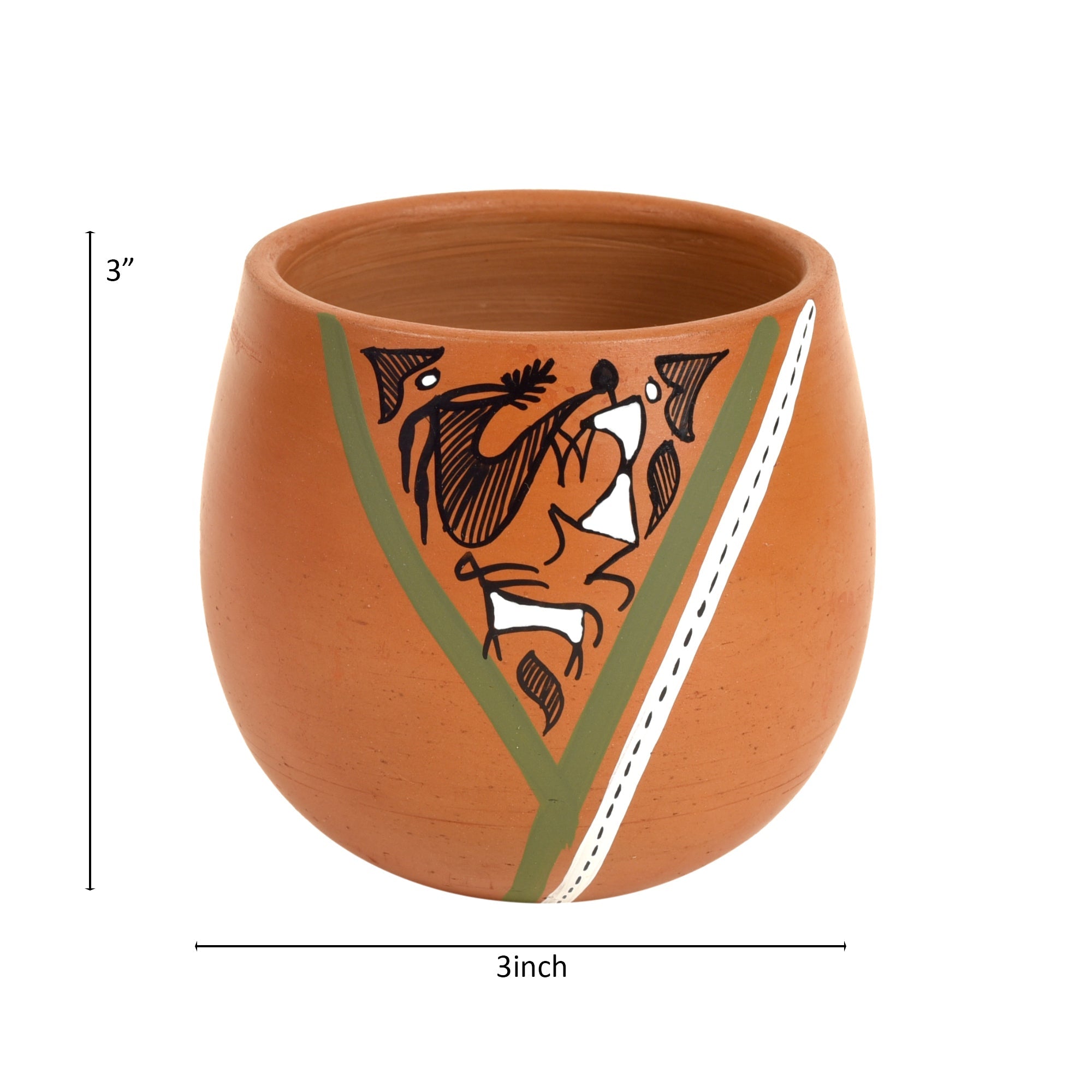 ART CREATIONS BY SUMAN SONTHALIA Brown - Knosh-K Earthen Kullads with Tribal Motifs (Set of 6) - view 5