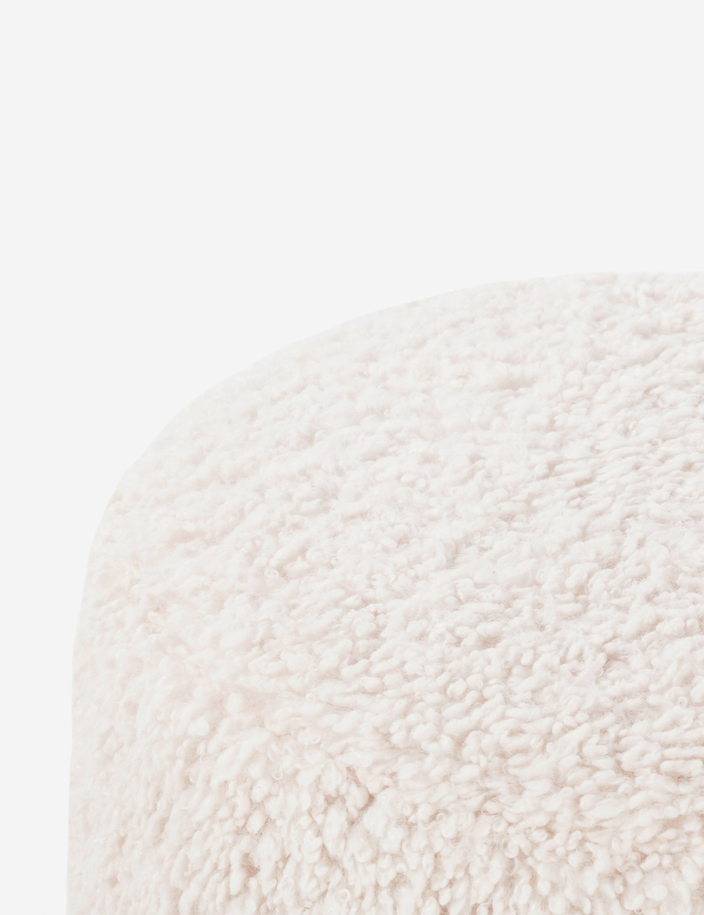 Lulu and Georgia Genevieve Round Ottoman – Ivory Sheepskin - view 6