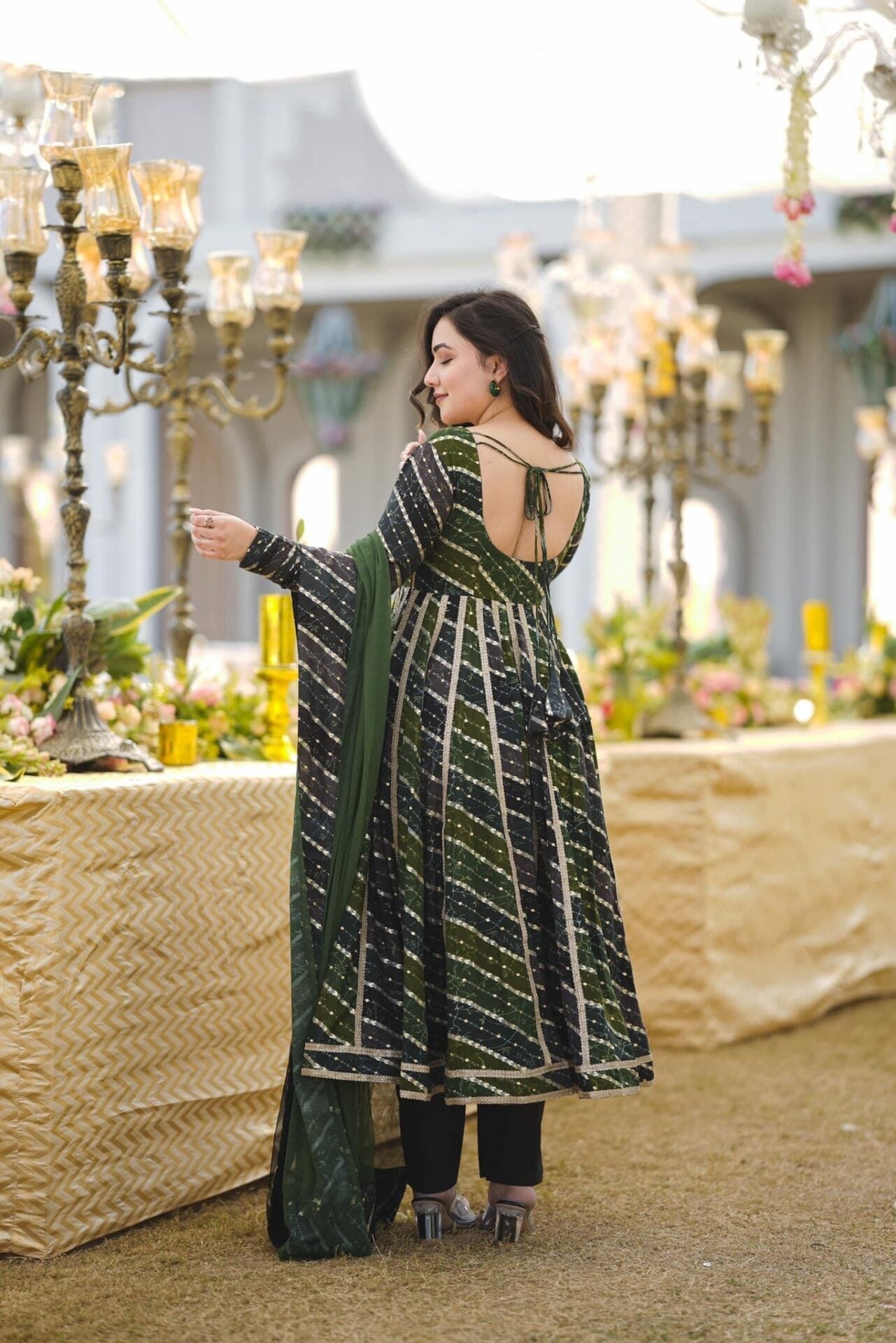 Idaho-o Sitara green rayon suit set - view 5