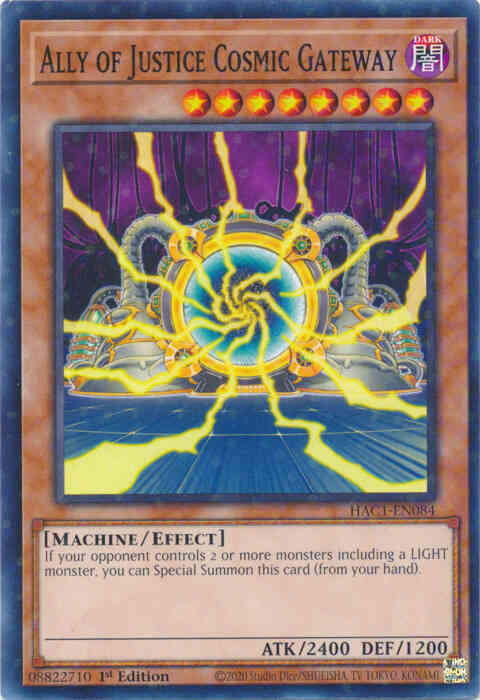 Yu-Gi-Oh! Ally of Justice Cosmic Gateway - HAC1-EN084 - Duel Terminal Normal Parallel Rare - 1st Edition