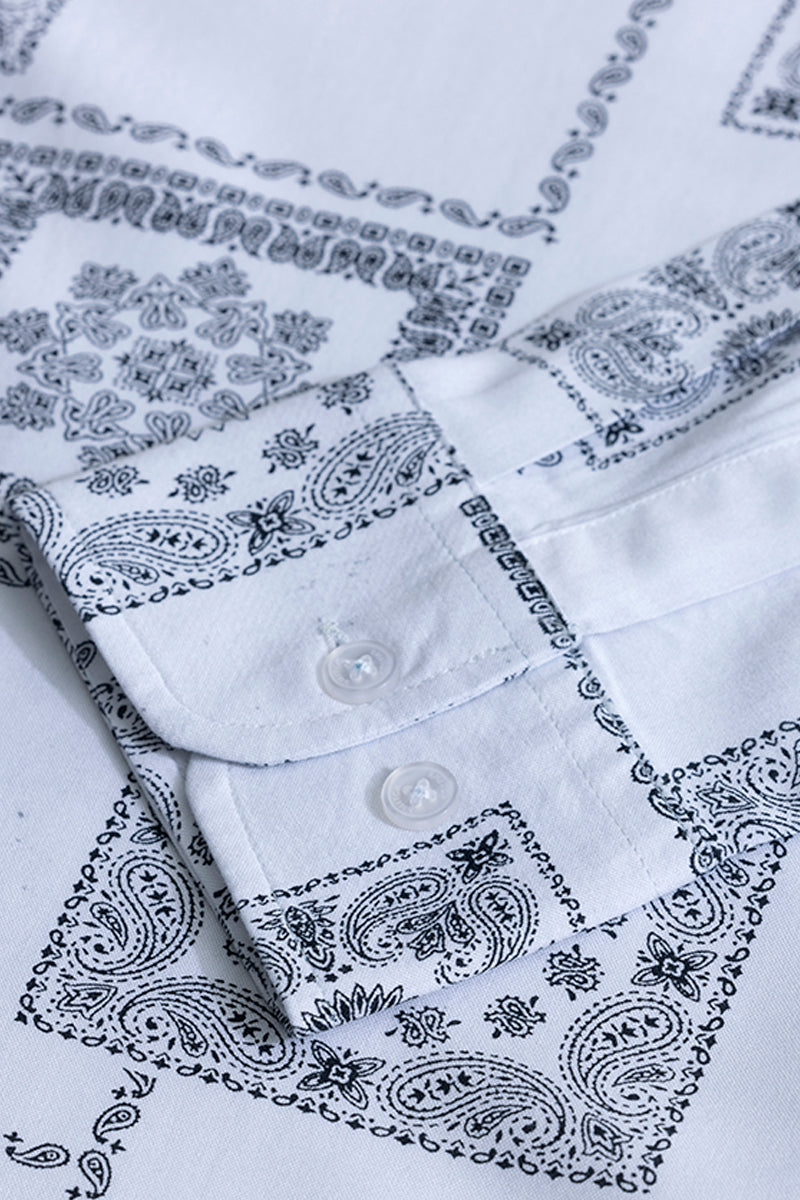 SNITCH Pixel Paisley White Shirt - view 7