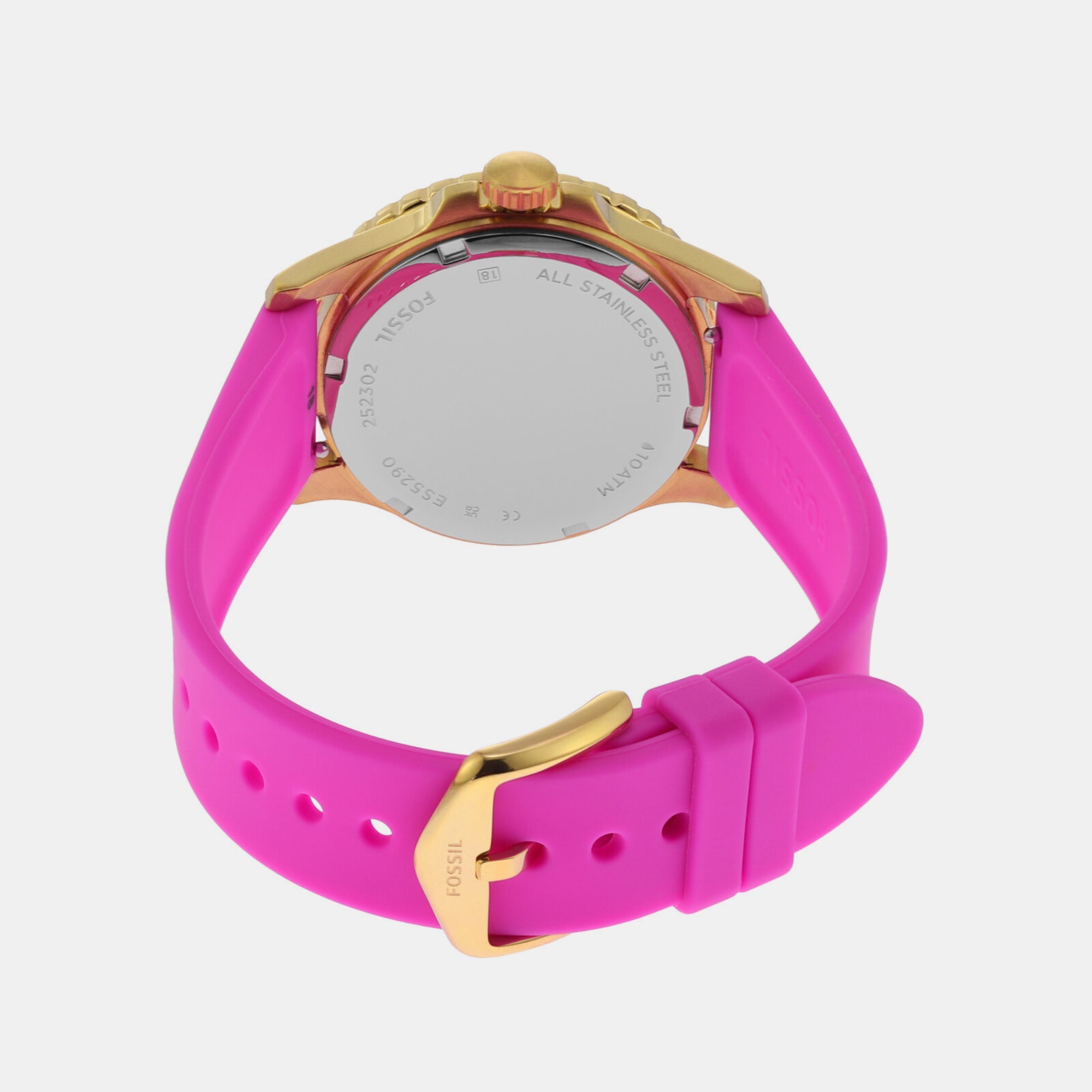 Fossil Fb-01 Women Quartz Pink Dial Analog Silicone Watch ES5290 - view 2