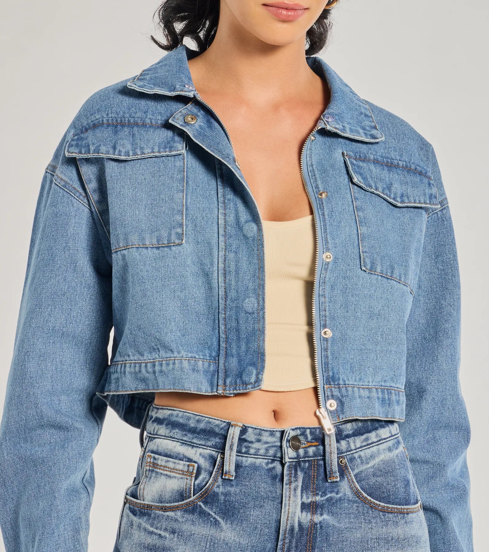 Windsor Casual Trendsetter Faux Fur Denim Trucker Jacket - view 5