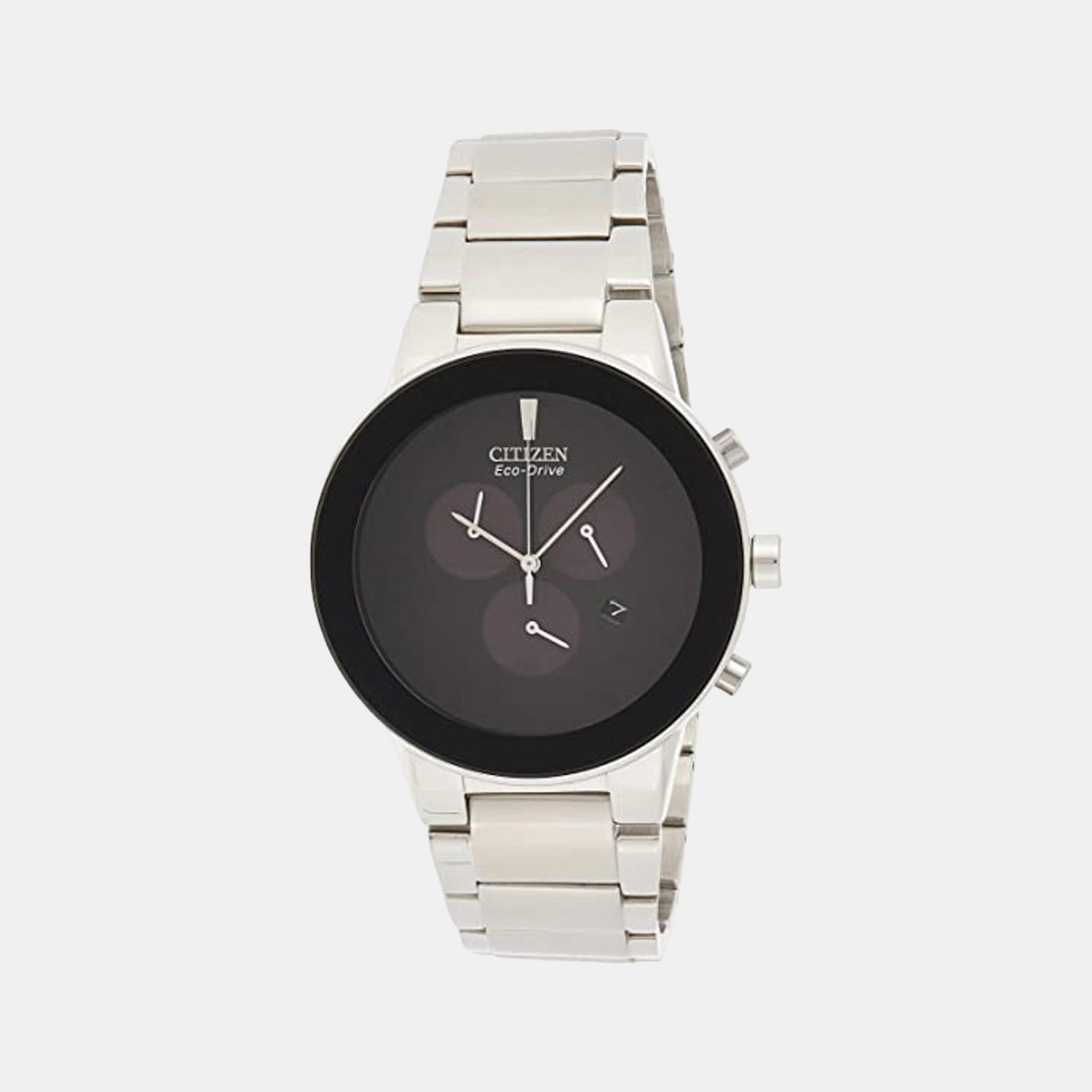 Citizen Axiom Men Quartz Black Dial Chronograph Stainless Steel Watch AT2240-51E