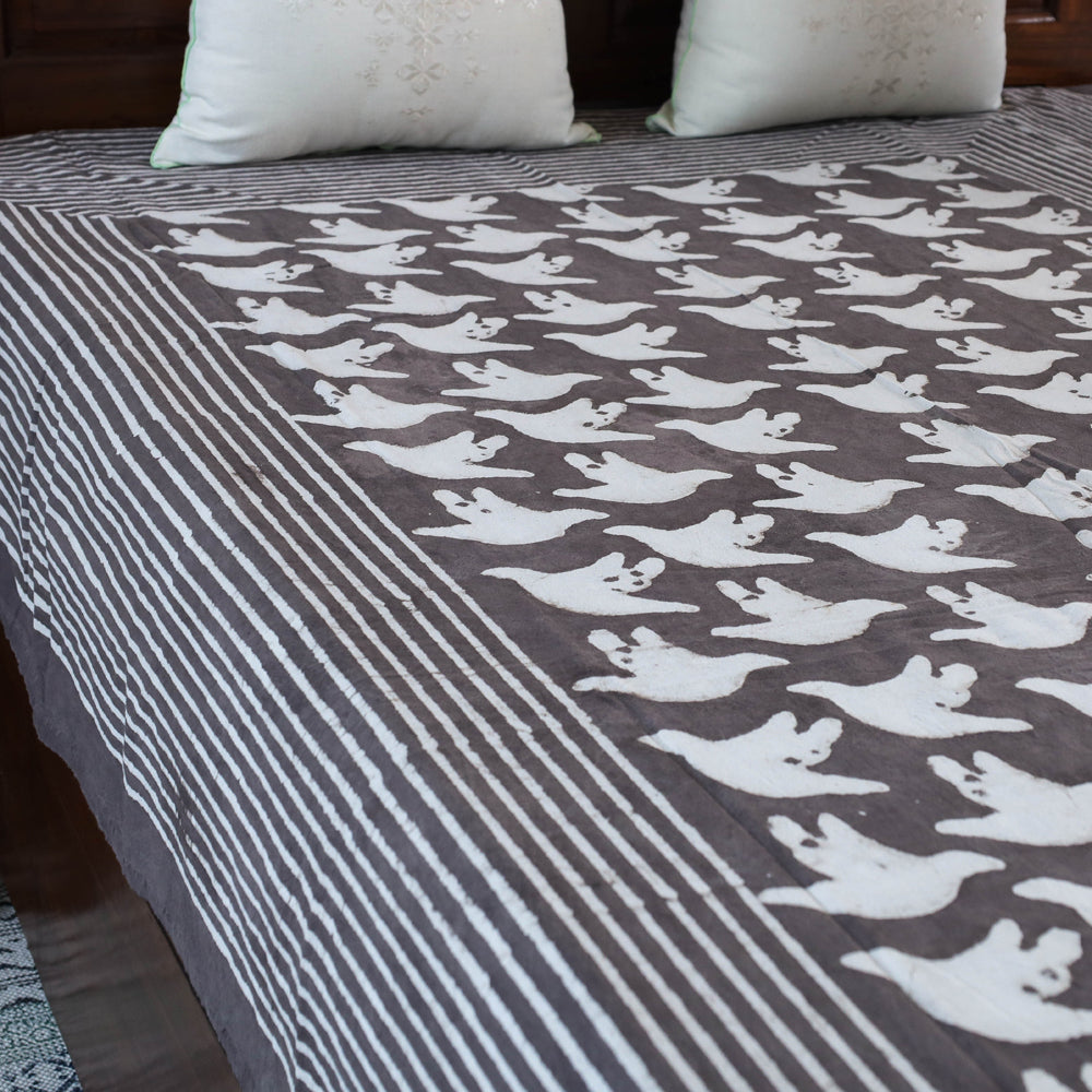 BINDAAS UNLIMITED Brown - Block Art Print Cotton Single Bindaas Bed Sheet (93 x 60 in) - view 4