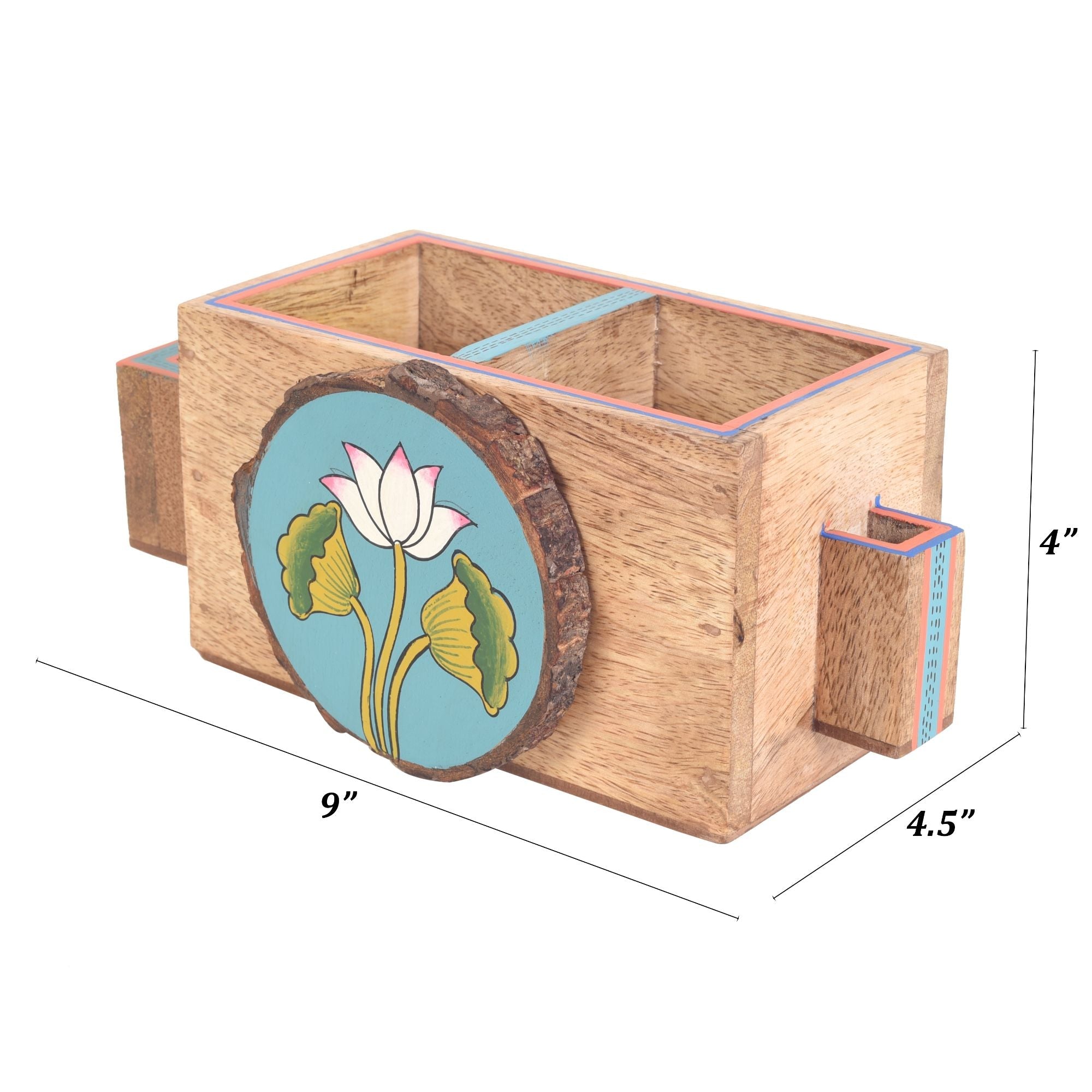 ART CREATIONS BY SUMAN SONTHALIA Beige - Pichhwai Iteeha Cutlery Holder Box - view 6