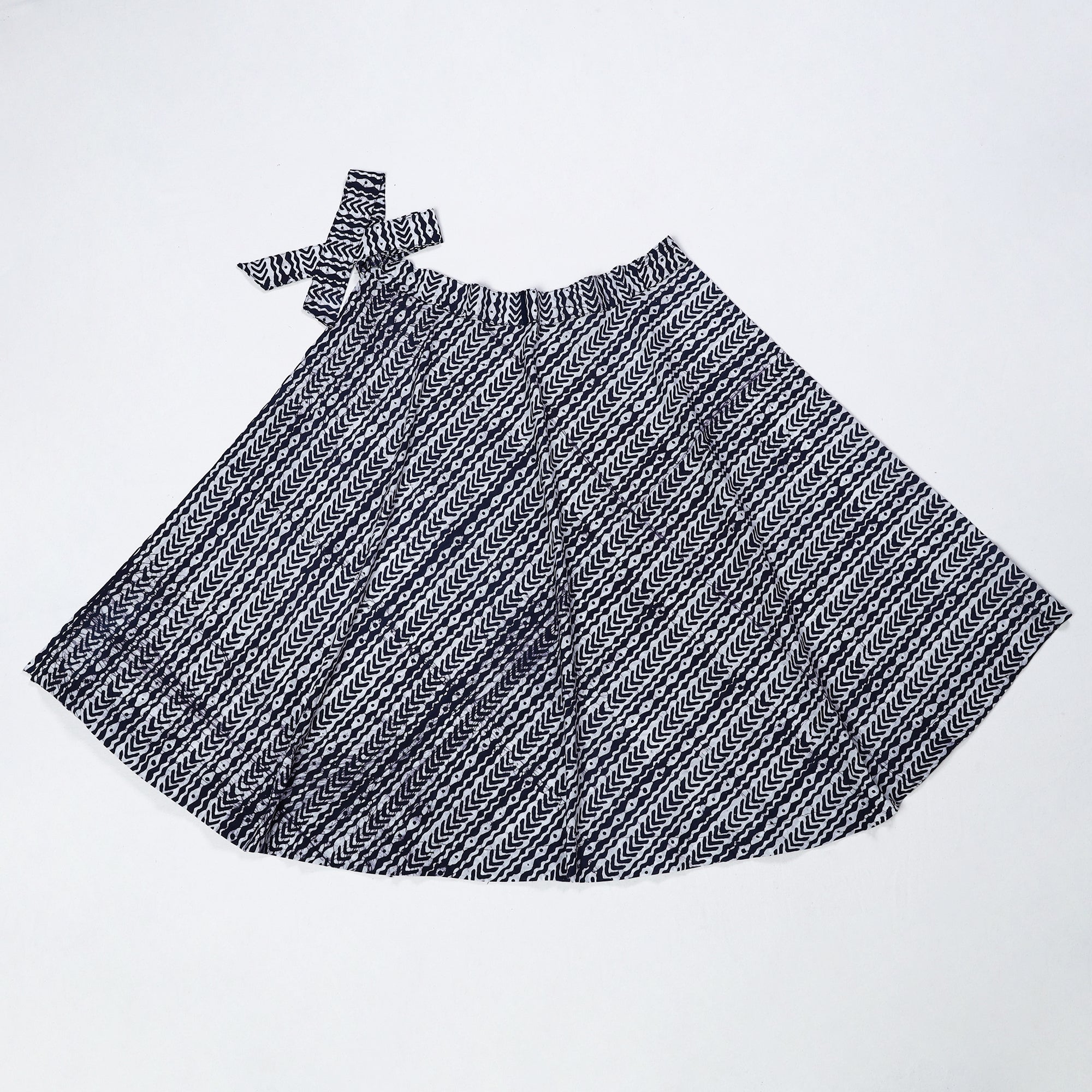 NOORI BAZAR Blue - Hand Batik Printed Cotton Wrap Around Skirt 12 - view 2