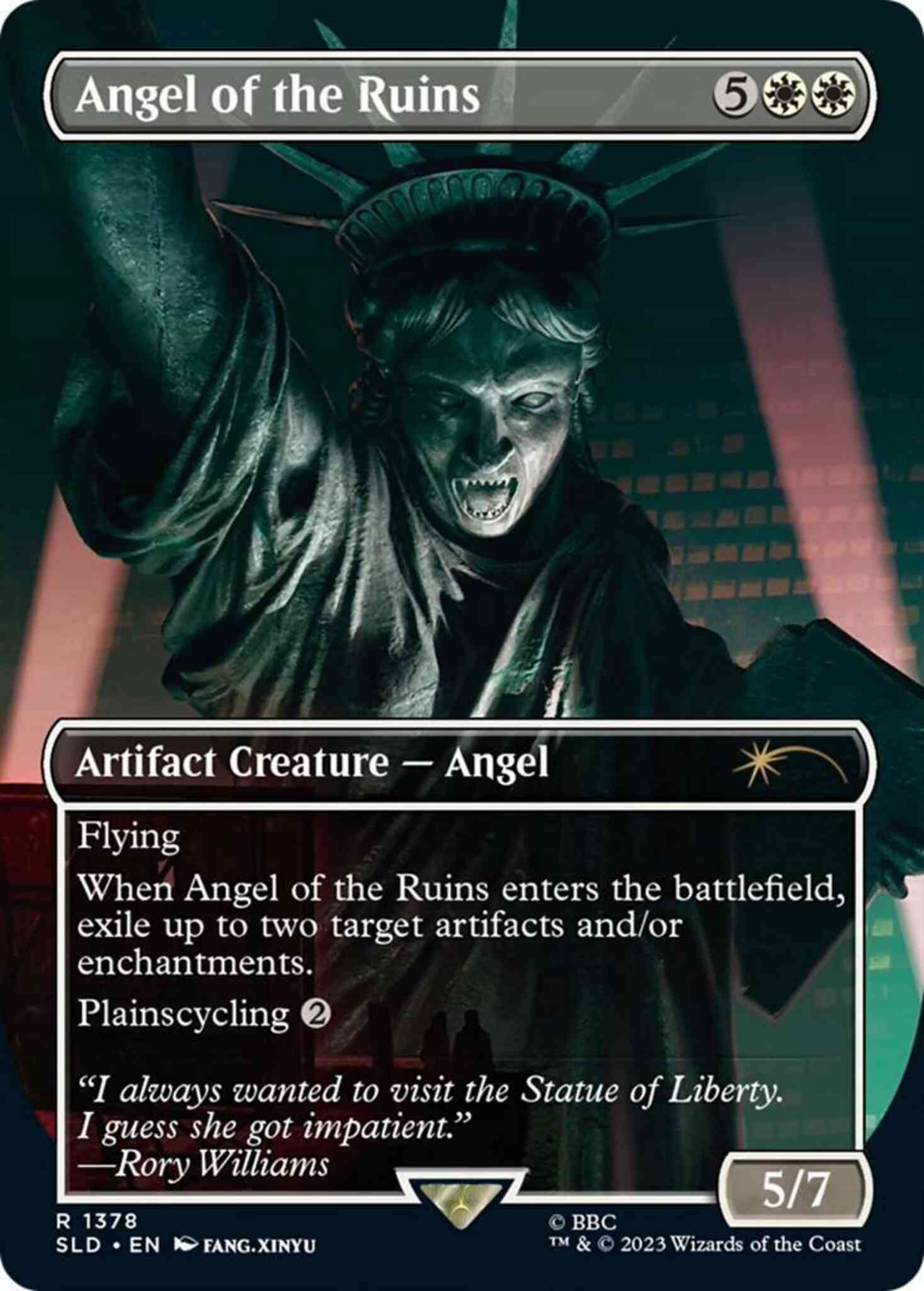 Ruins 1378 borderless – Magic Angel of the Ruins [1378] [Borderless] [Doctor Who: Weeping Angels] [Secret Lair Drop] [Non-Foil]