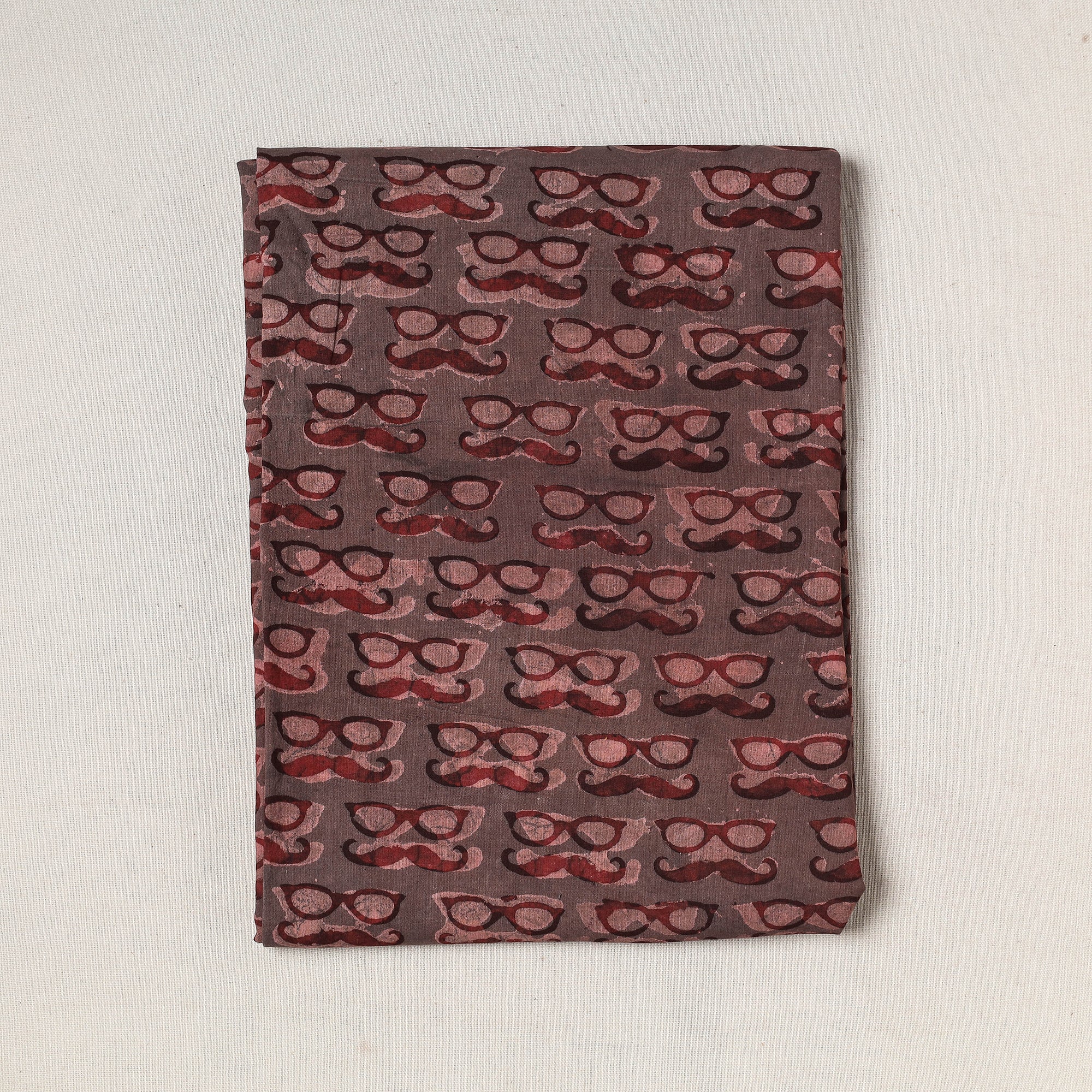 BINDAAS UNLIMITED Brown - Bindaas Art Block Printed Cotton Precut Fabric (1.5 meter)