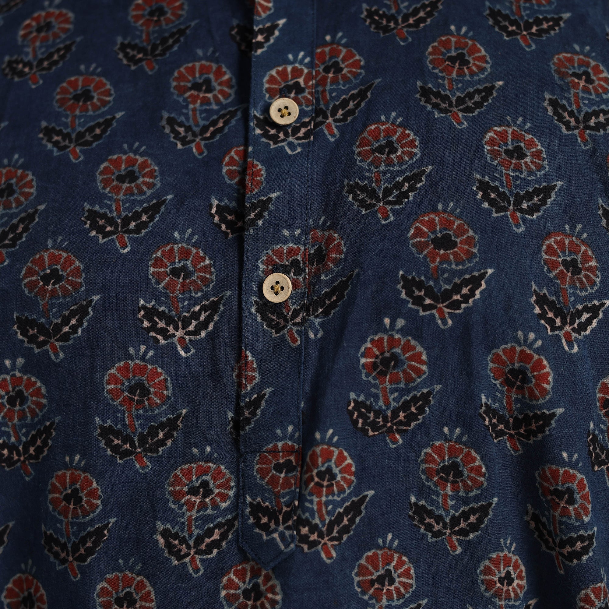 ITOKRI CASUALS Ajrakh Block Printed Cotton Men Long Kurta 18 - view 7