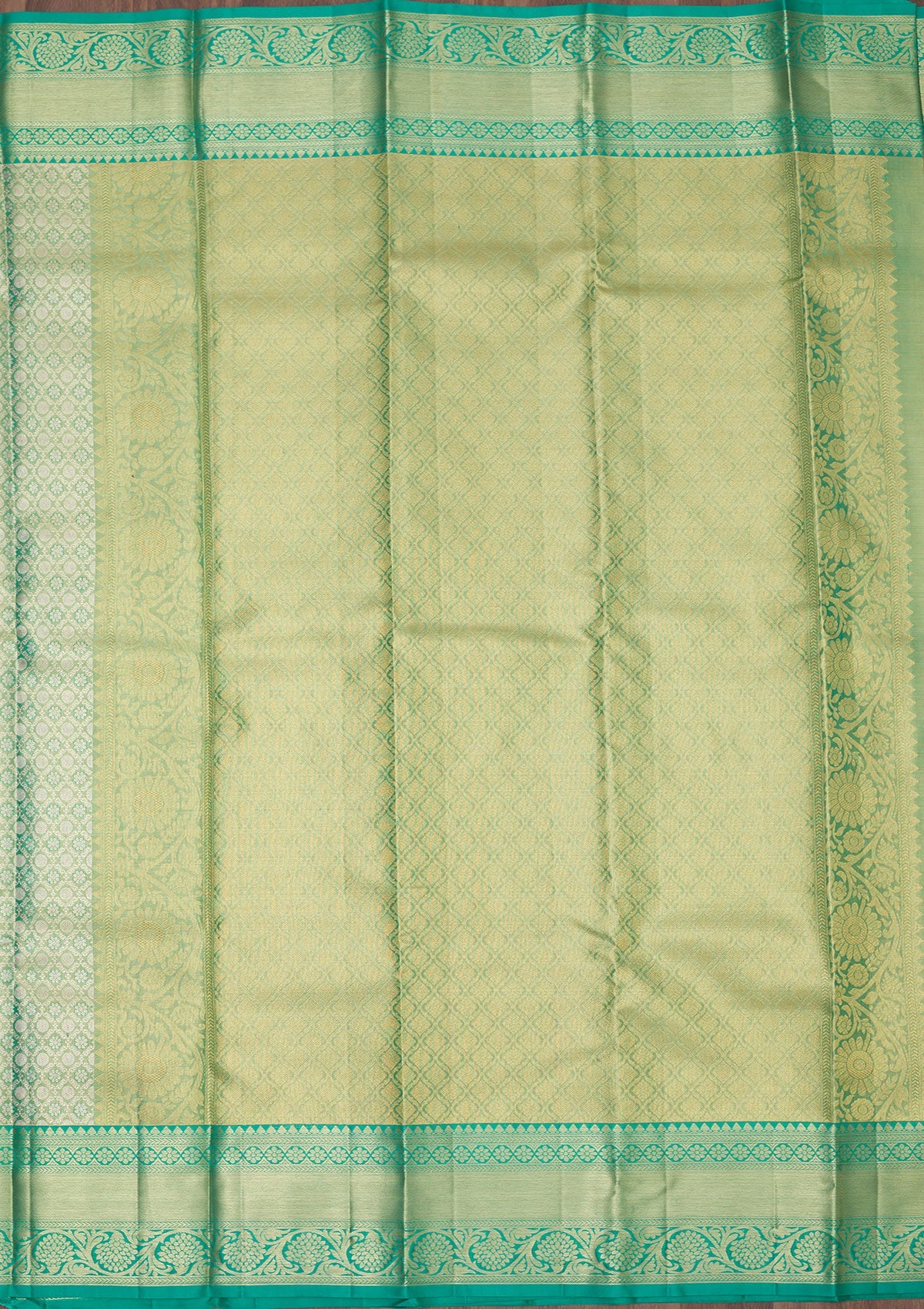 Koskii Rama Green Zariwork Pure Silk Saree – Women's - view 6