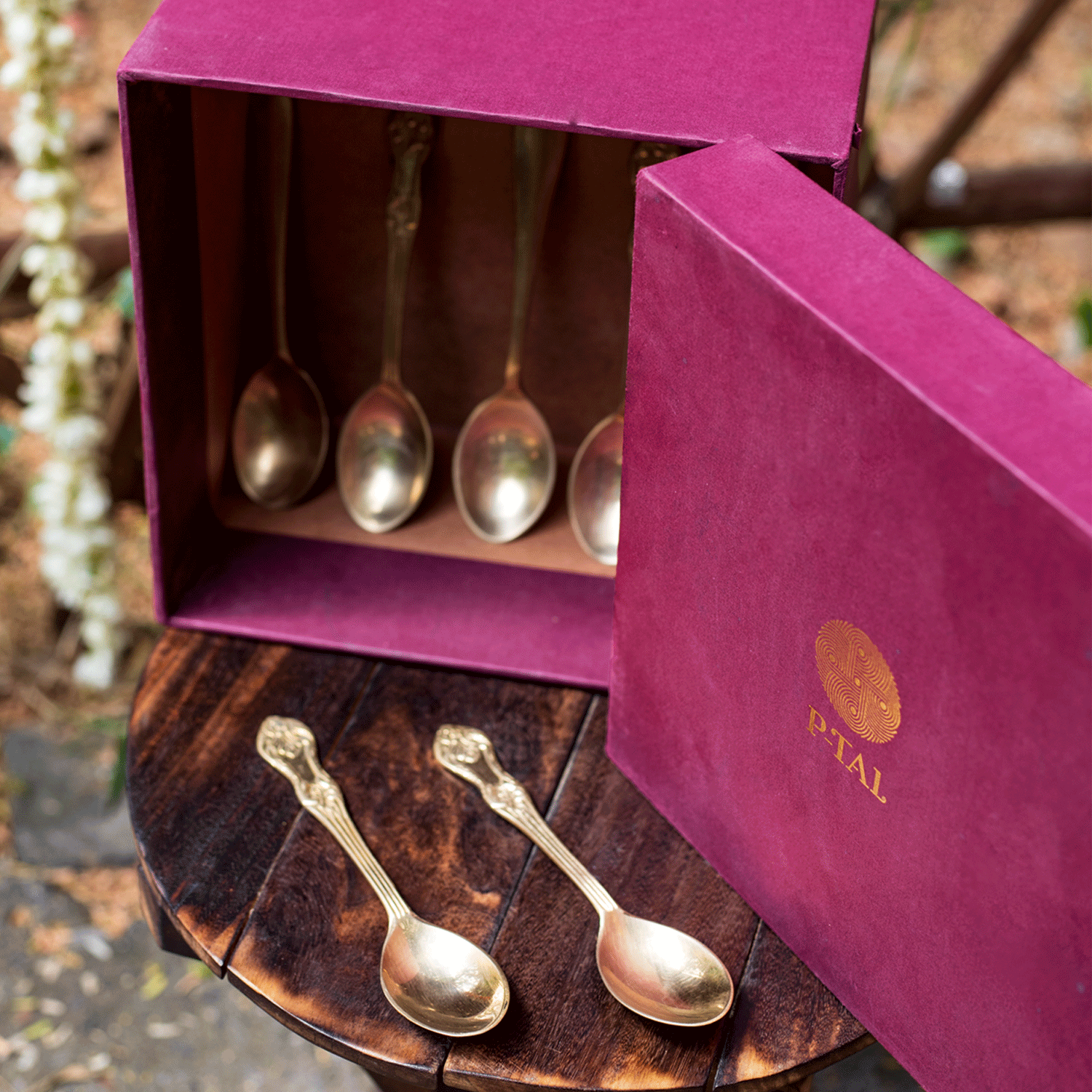 P-TAL Gift Box of Cutlery (Engraved Brass Forks & Spoons) - view 5
