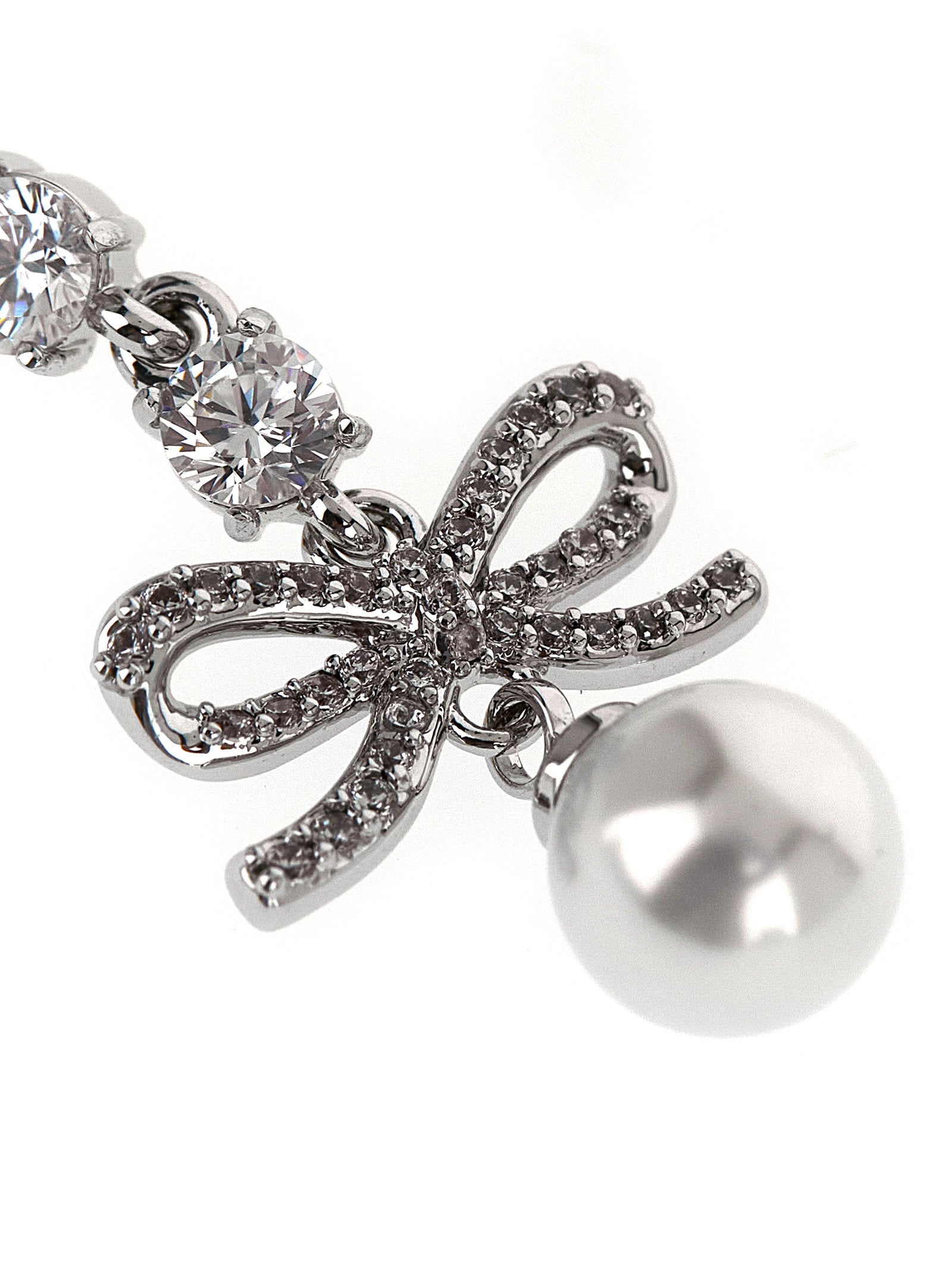 Self-Portrait Bow Crystal Charm Earrings – 100% brass - view 3