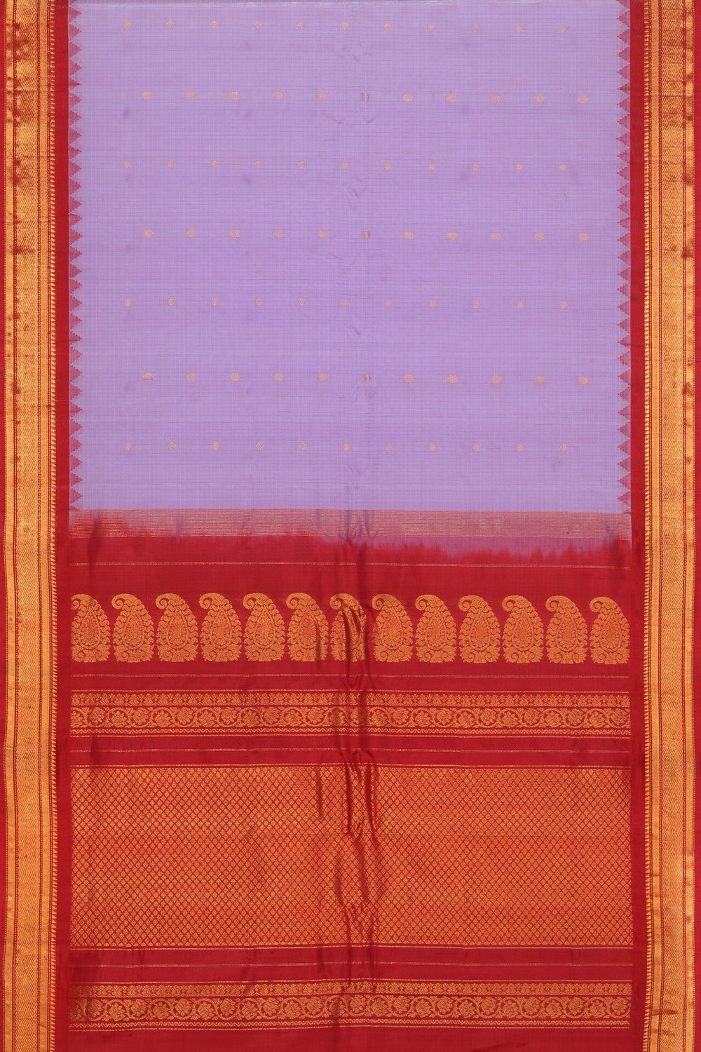 Kalanjali Gadwal Cotton Silk Lavender Purple Saree - view 4