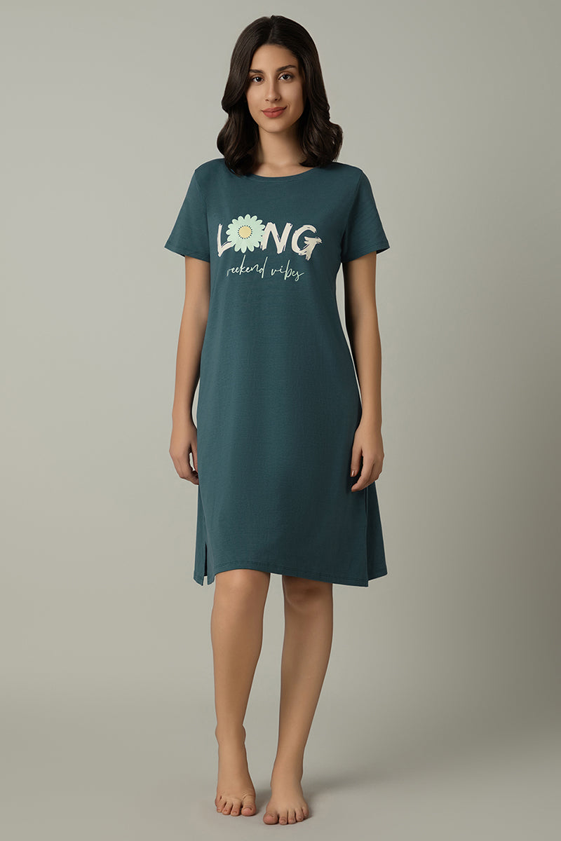 Amante Comfort Sleep Dress - Weekend Vibes Print
