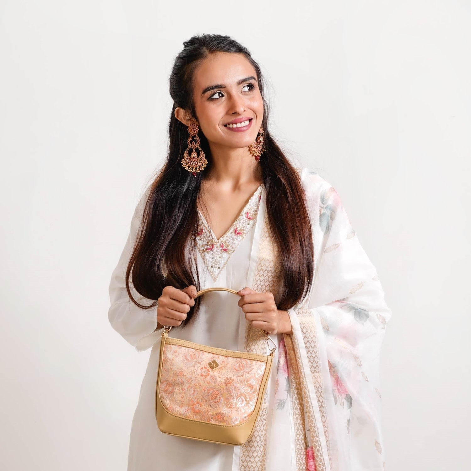 Nestasia Eden Beige Bucket Handbag For Women - view 3