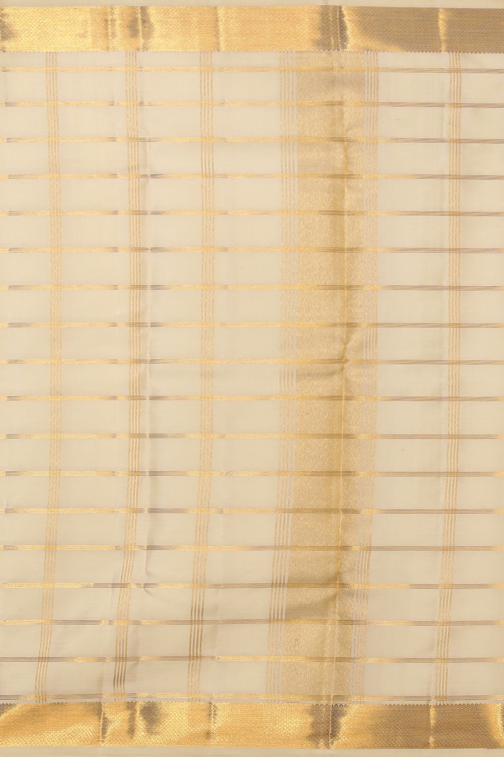 Kalanjali Kanchi Silk Ivory Cream Traditional Dhoti With Kanduva (8 X 4) - view 2