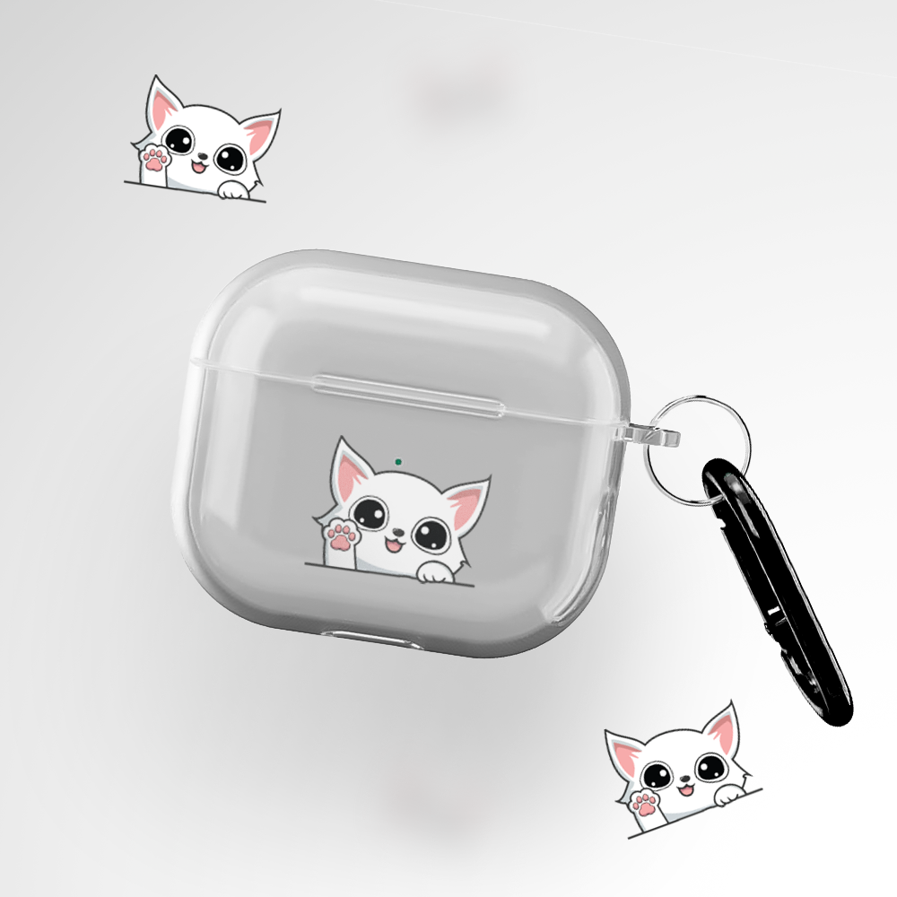 Cover It Up Cute Cat Clear Airpods Pro 2 Case Covers - view 2