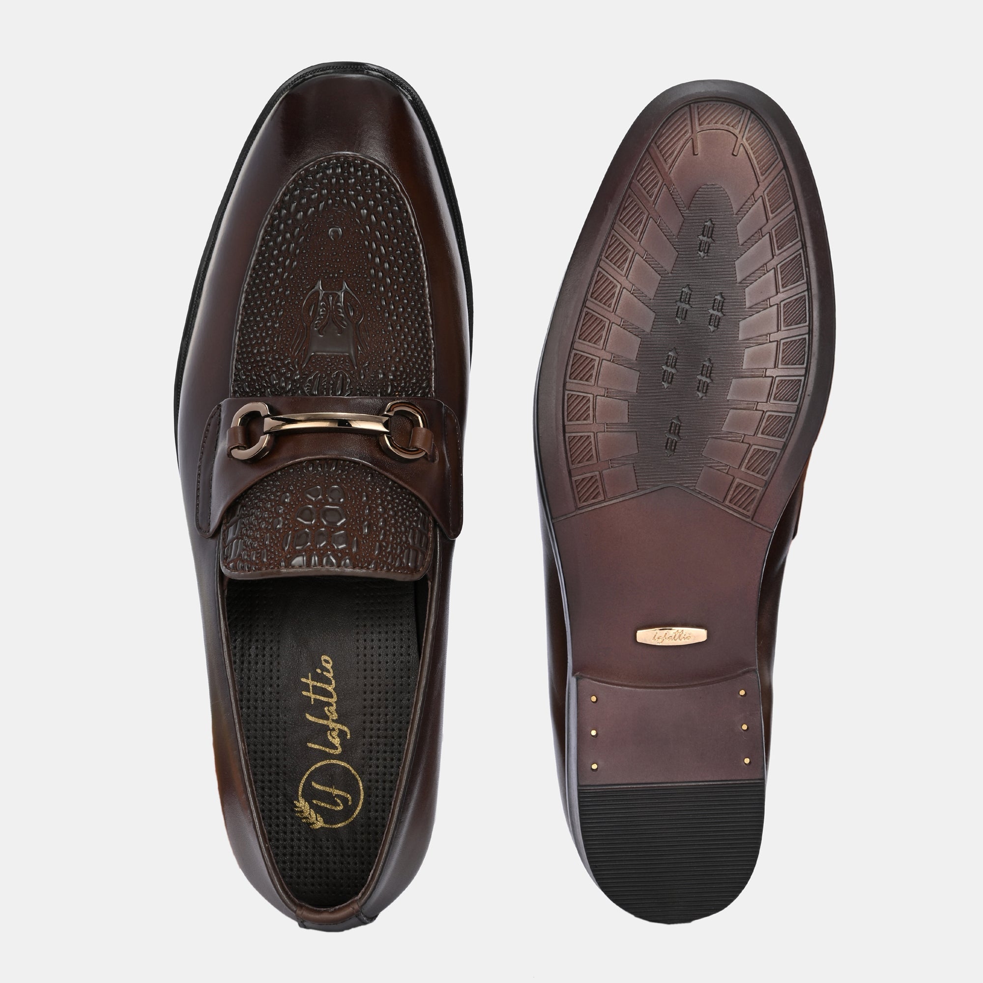 Hand Engraved Loafers by Lafattio – Brown - view 5
