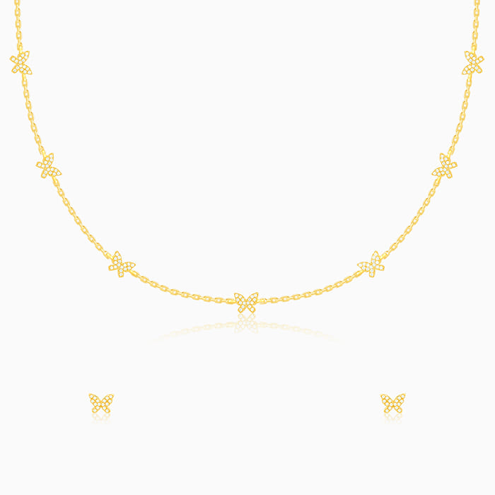GIVA Jewellery Golden Butterfly Studded Affair Set - view 2