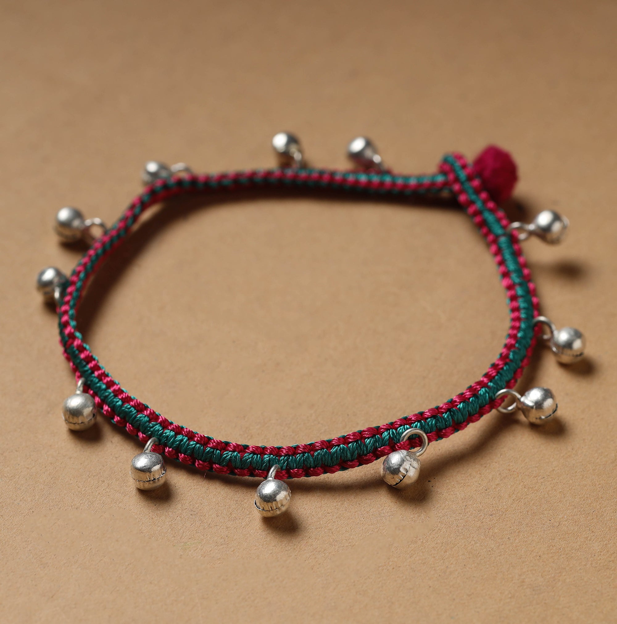 ITOKRI CRAFTS INITIATIVE Handcrafted Patwa Thread & Ghungroo Work Anklet 94 - view 2