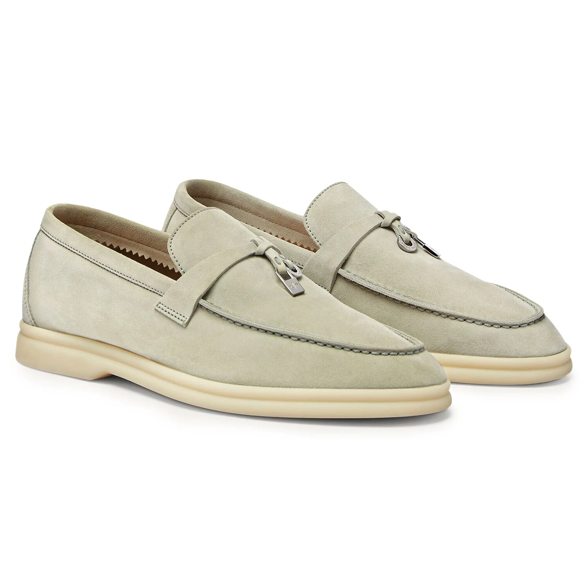 Loro Piana Summer Charms Suede Deep Ice Loafers - view 2