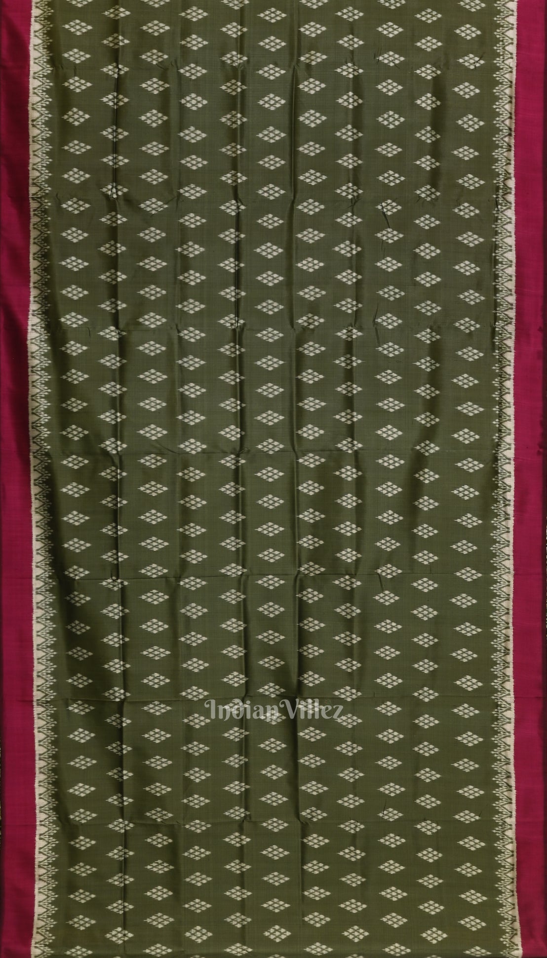 IndianVillèz Sage Green with Wine Jhoti Theme Contemporary Designer Silk Saree - view 4