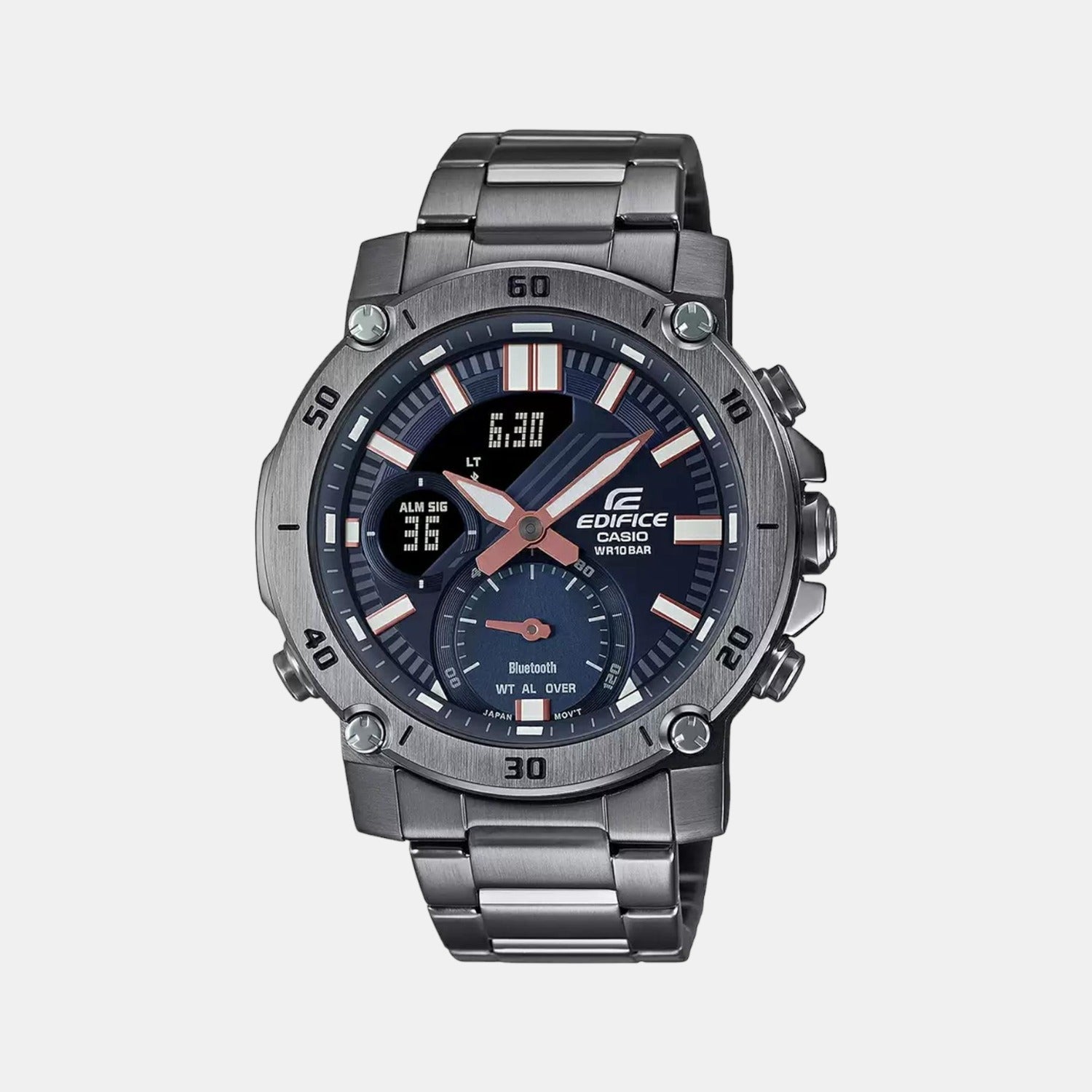 Casio Edifice Men Quartz Black Dial Analog-Digital Stainless Steel Watch EX526