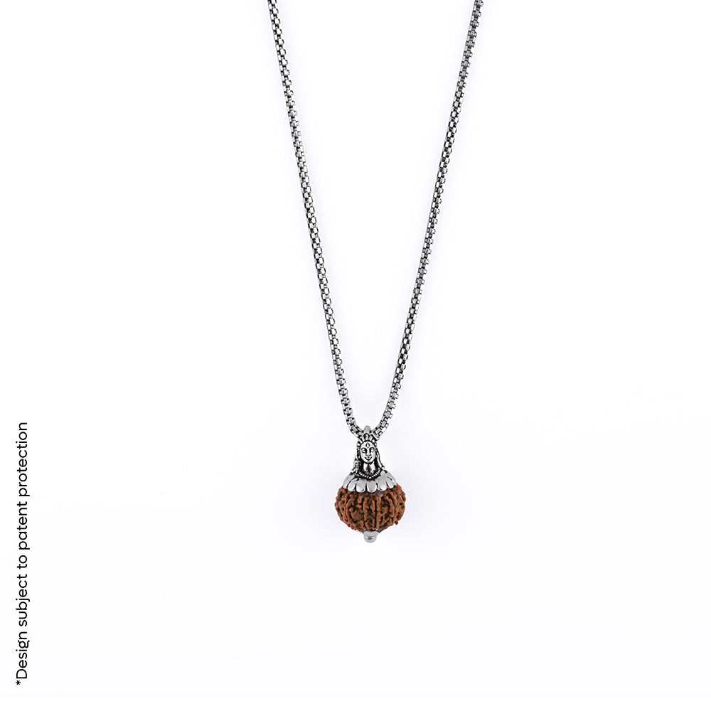 Prinjal Jewellers Adiyogi Pendant (9 Mukhi Nepali Rudraksha) With Chain - view 4