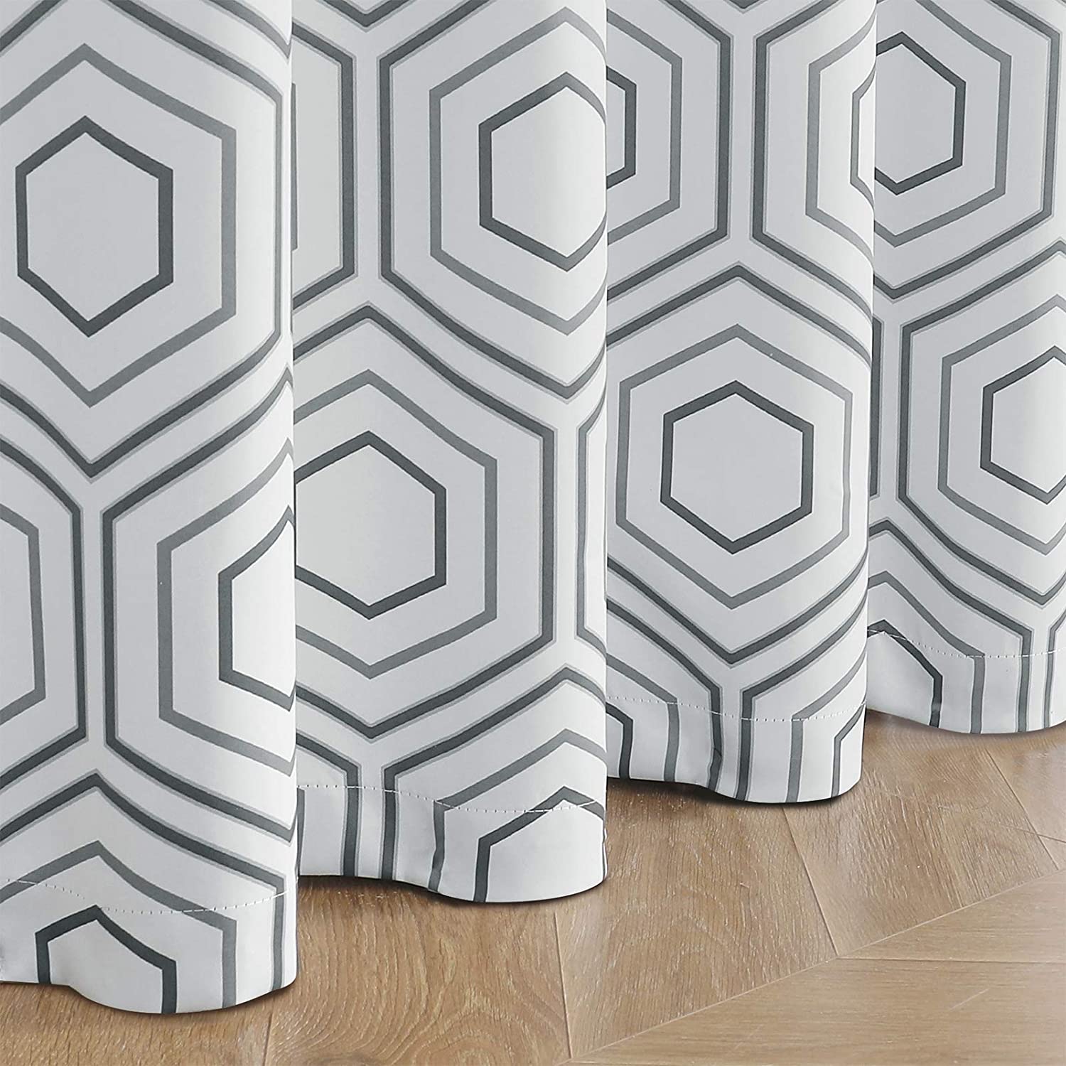 Urban Space -Home Furnishing Store 100% Cotton Curtains for Living Room, Bedroom curtains - Pack of 2 curtains, Hexagon - view 2