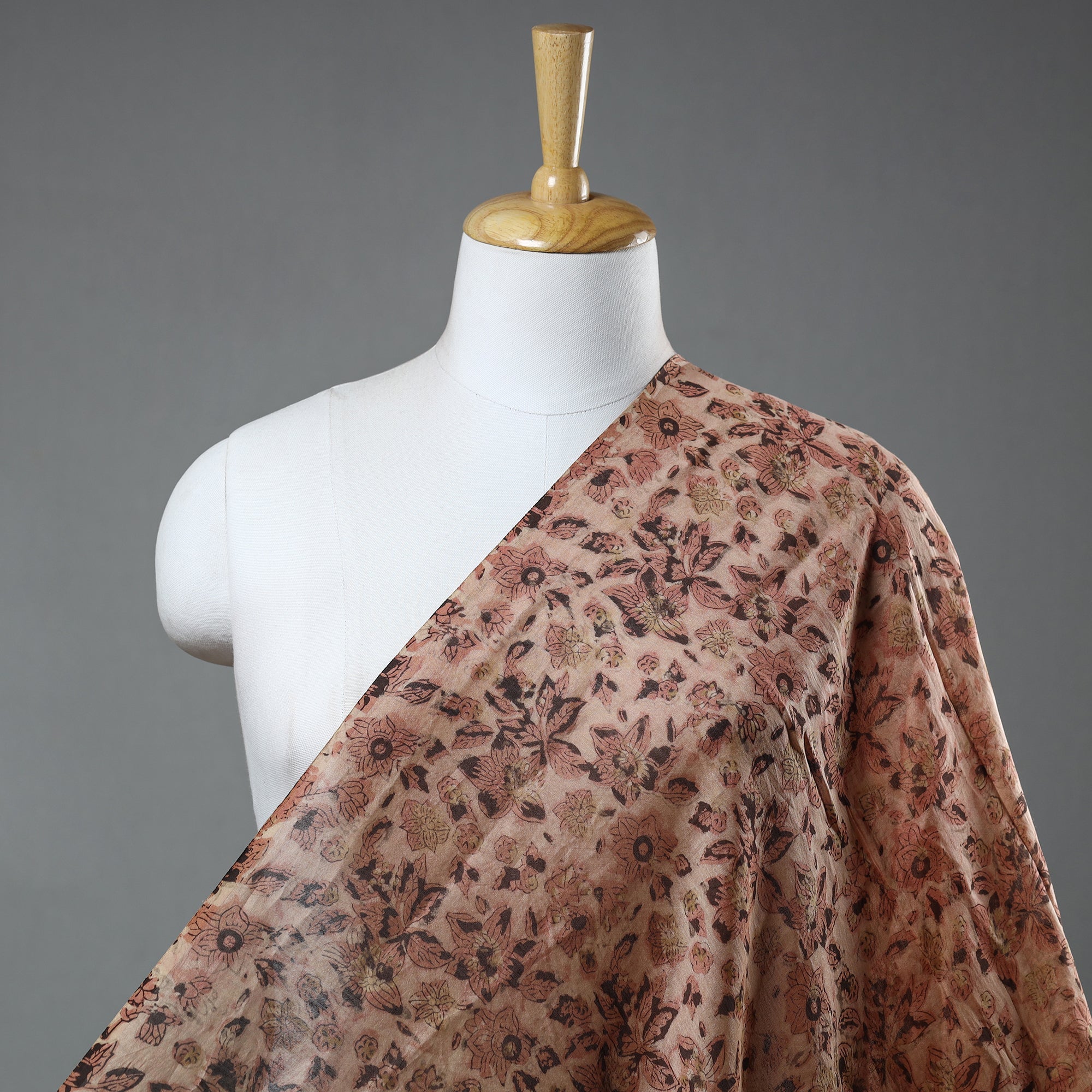 BAGRU DABU PRINTS Ajrakh Dabu Bagru Block Print Chanderi Silk Fabric 03