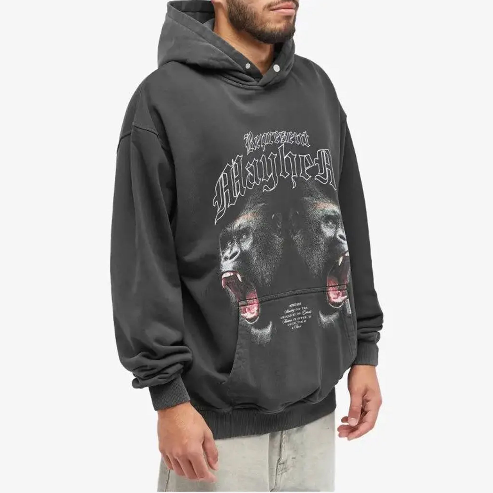 Represent | MAYHEM HOODIE { VINTAGE BLACK