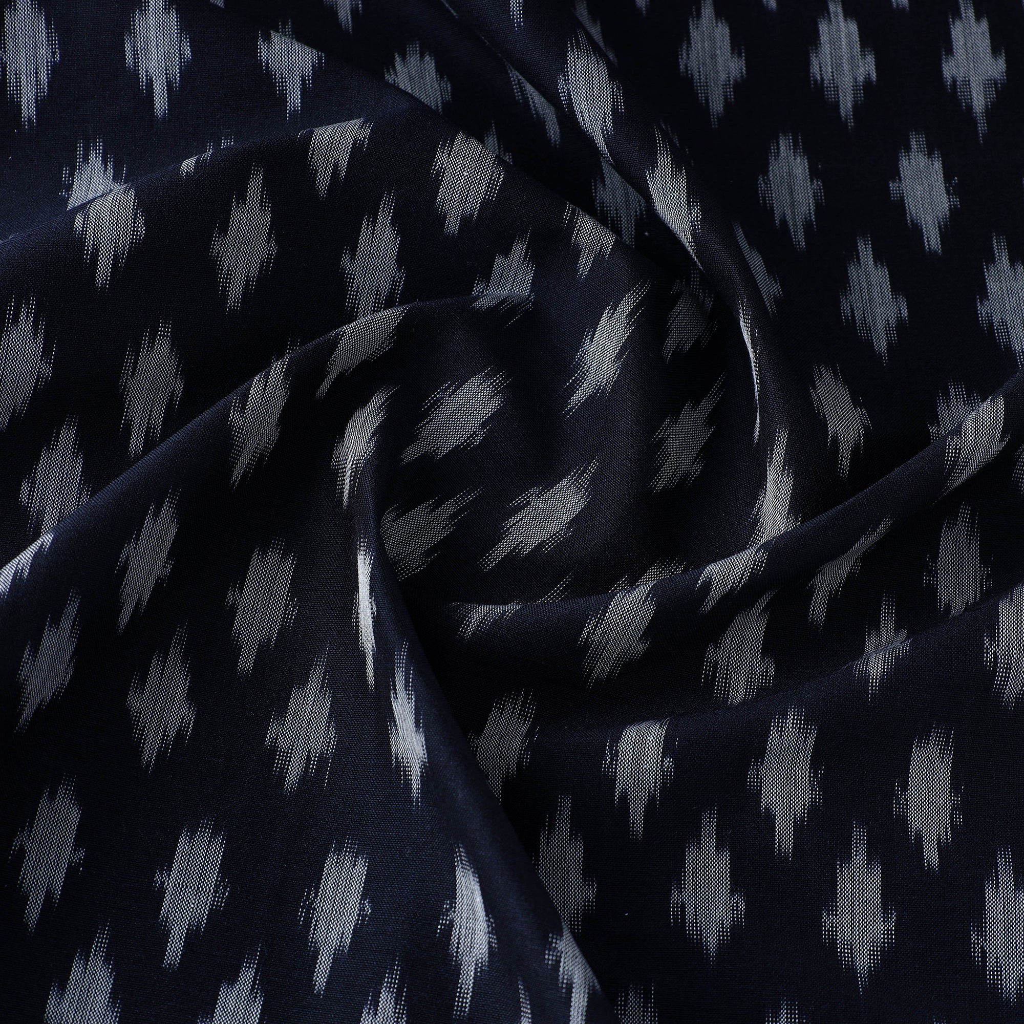 SOUTH KARGHA Black - Mercerised Cotton Pochampally Ikat Fabric 07 - view 4