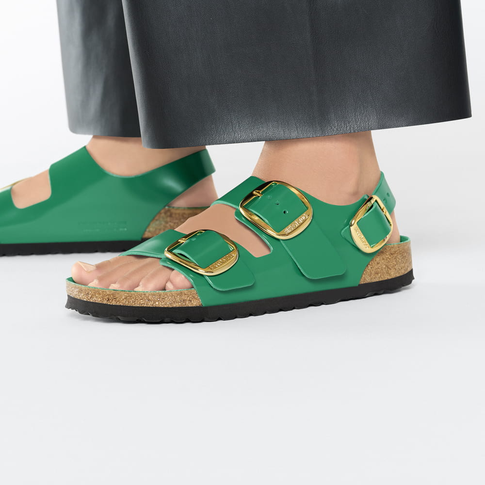 Birkenstock Milano Big Buckle Natural Leather Patent - view 7