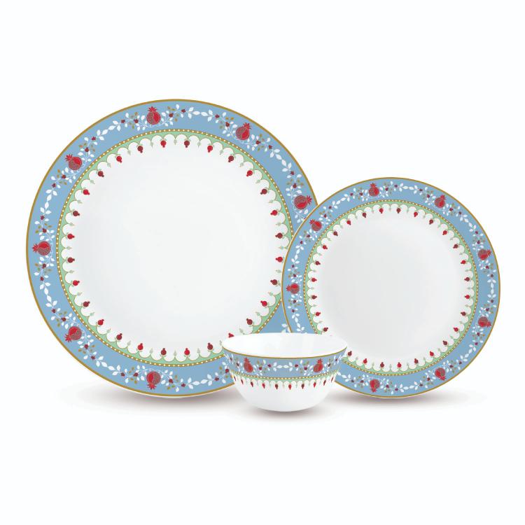 Cello Aurus Series 35 Pieces Granada Opalware Dinner Set, Family of 6