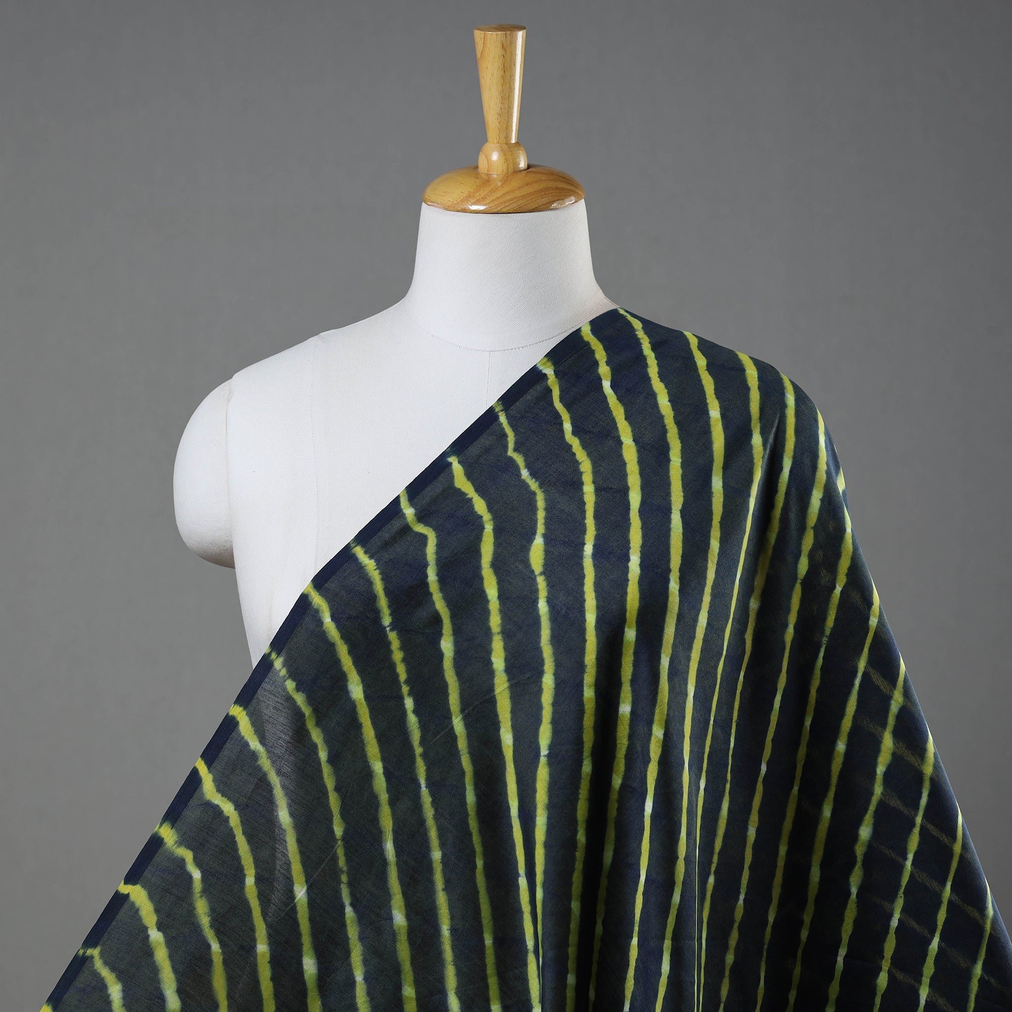 LEHARIYA BY BADSHAH MIYAN Black - Multicolour Leheriya Tie-Dye Chanderi Silk Fabric 09
