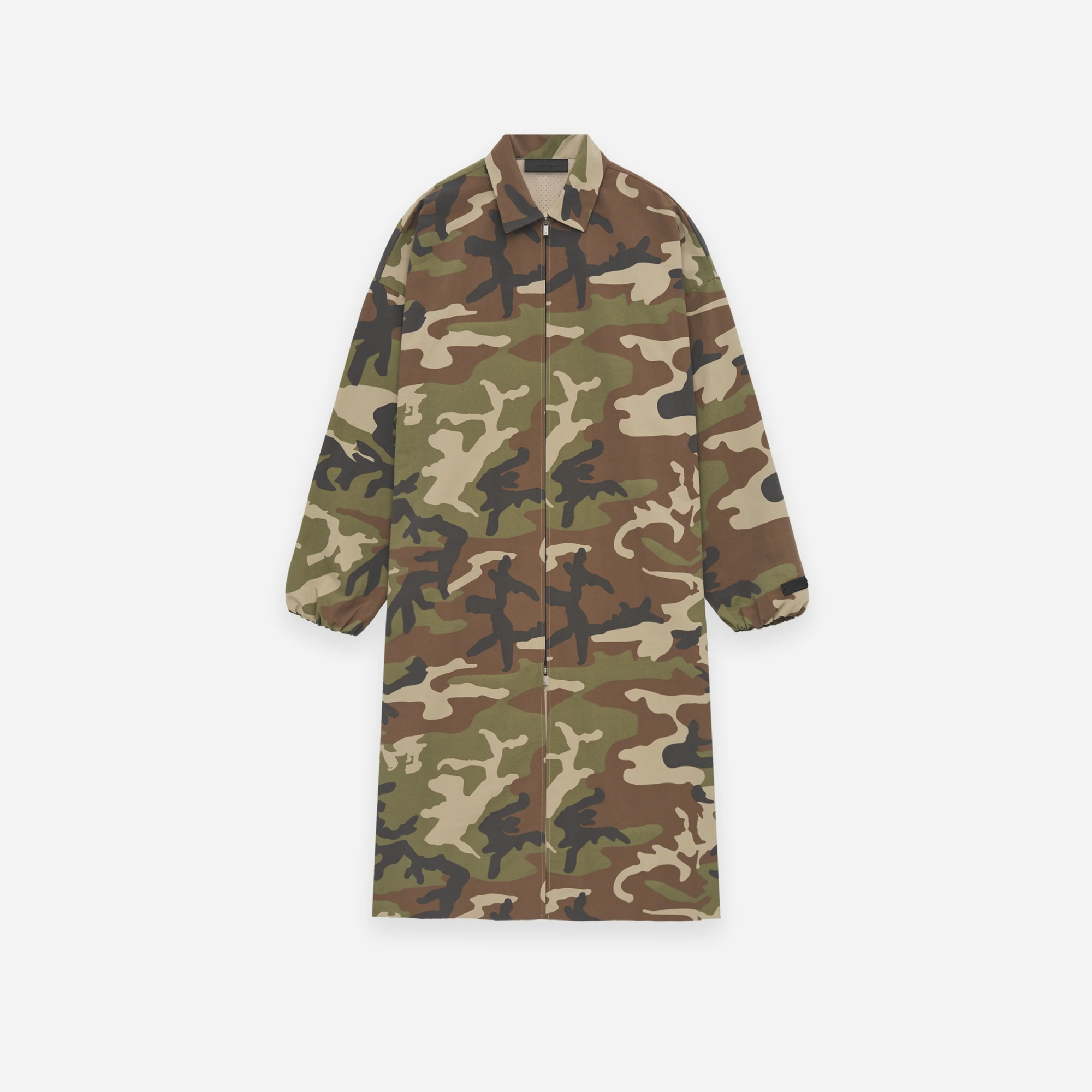 Fear Of God Essentials SS25 Military Nylon Trench Jacket Woodland Camo
