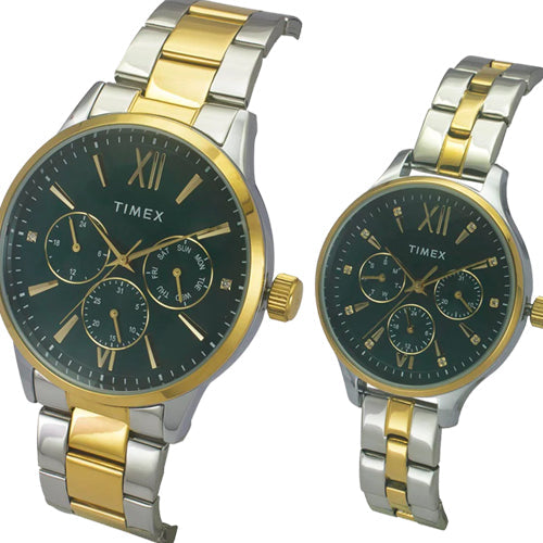 Timex Unisex Teal Round Dial Analog Pair Watches 44mm & 36mm TW00PR315 - view 2